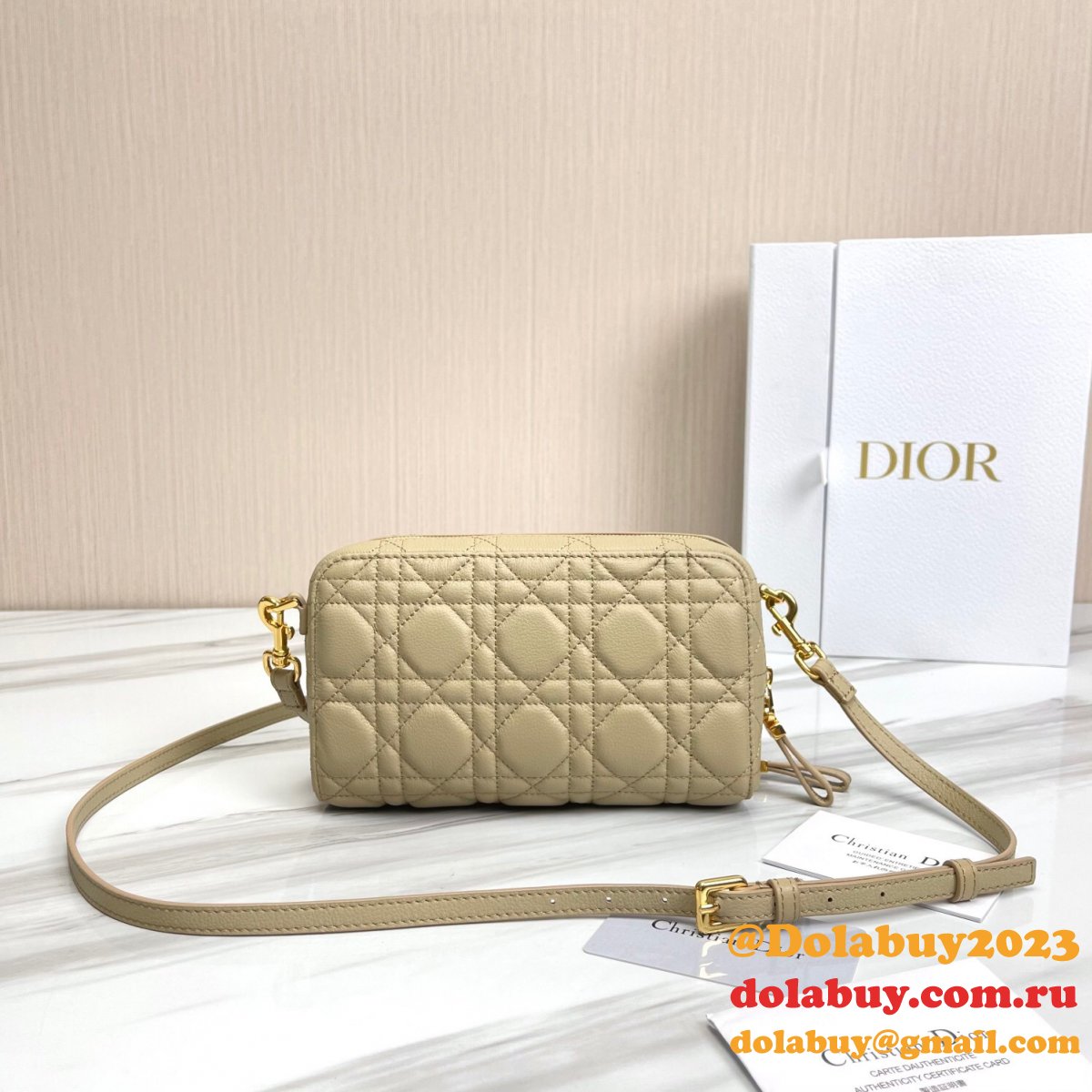 High Quality Dior Caro Bag Brown Supple Cannage Calfskin