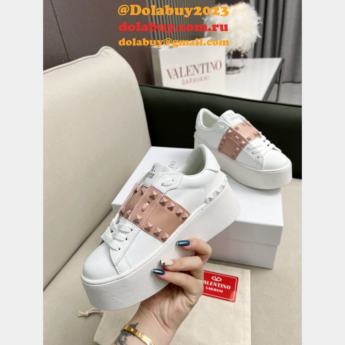 Valentino Replica Garavani Rockstud Untitled Platform Shoes