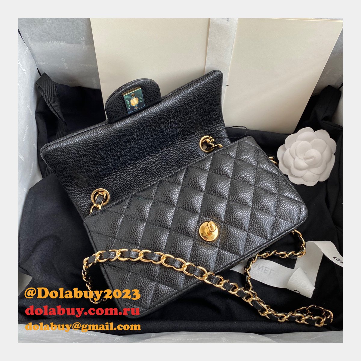 High Quality CC CF 20CM Flap classic flap Black bag