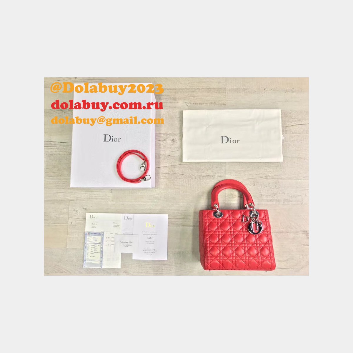 Fashion Christian Dior Lady Dior Top Quality 24CM Fake Bag