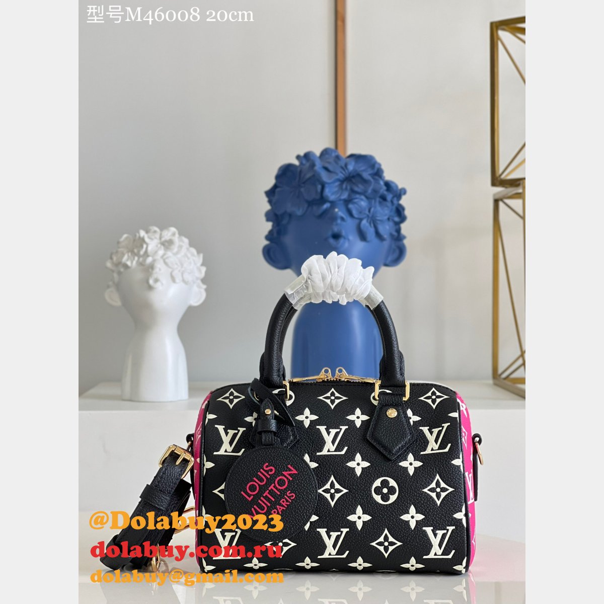 Louis Vuitton Replica M46088 Speedy Bandoulière 20 Monogram Empreinte Leather Bag