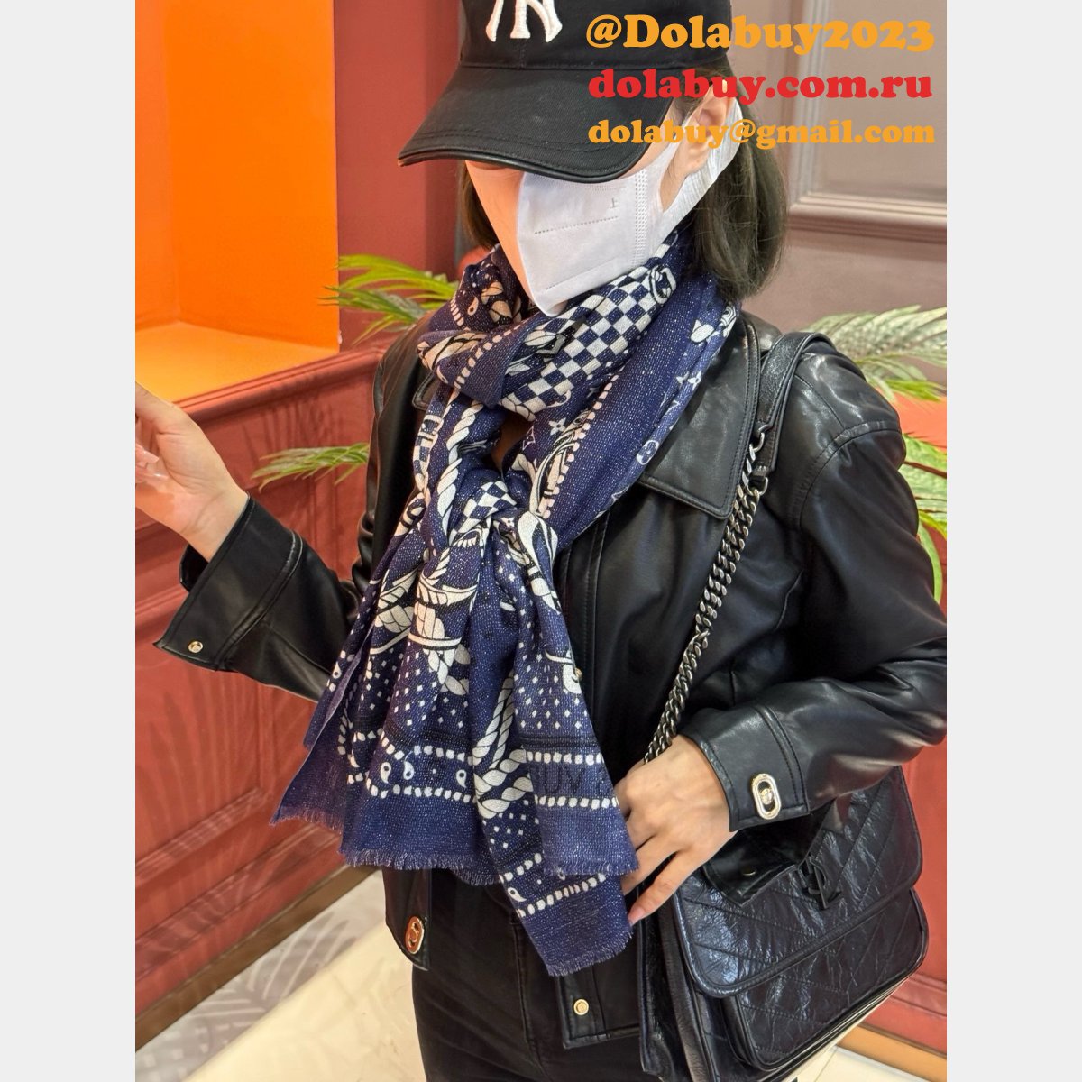 Luxury Fashion LV Silver Cashmere