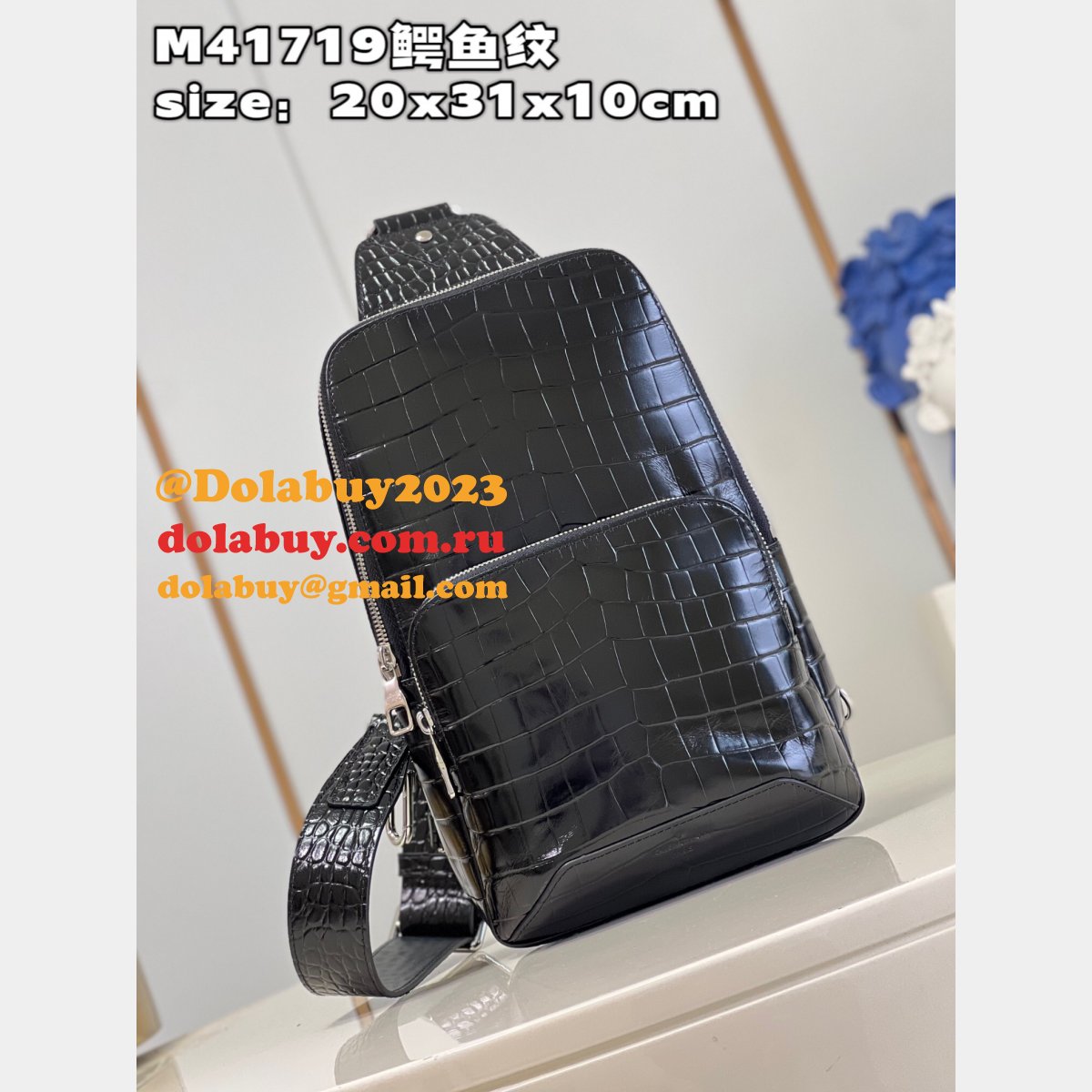 M41719 Louis Vuitton Avenue Sling Fake Bag Damier Graphite Canvas