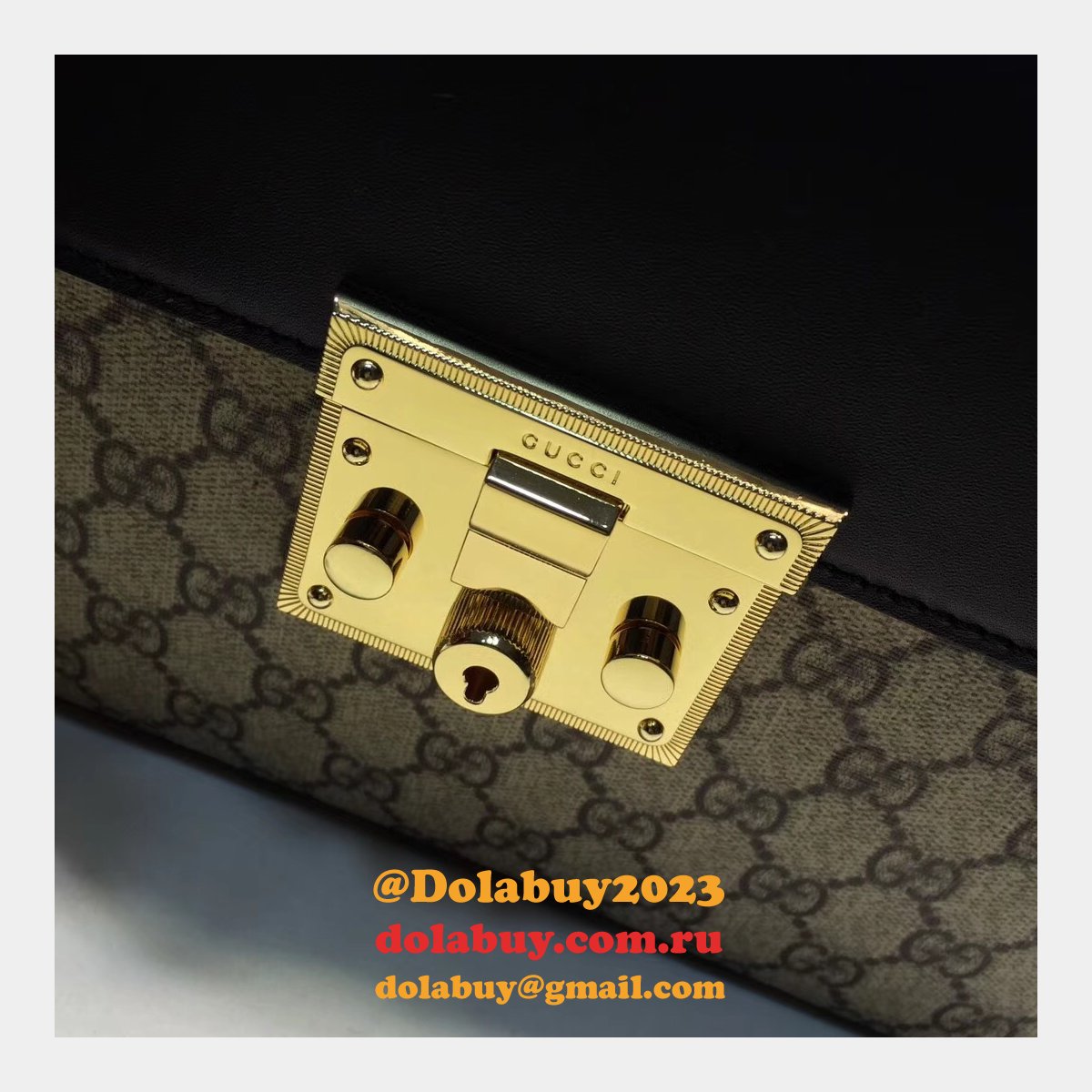 G*u*i replica 453188 gg supreme padlock small top handle bag