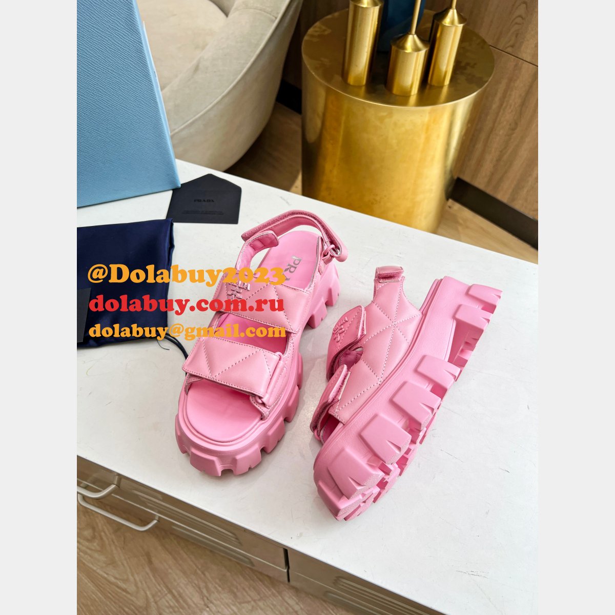 Buy New Replica Prada Roman Platform Sandals Luxury Shoes