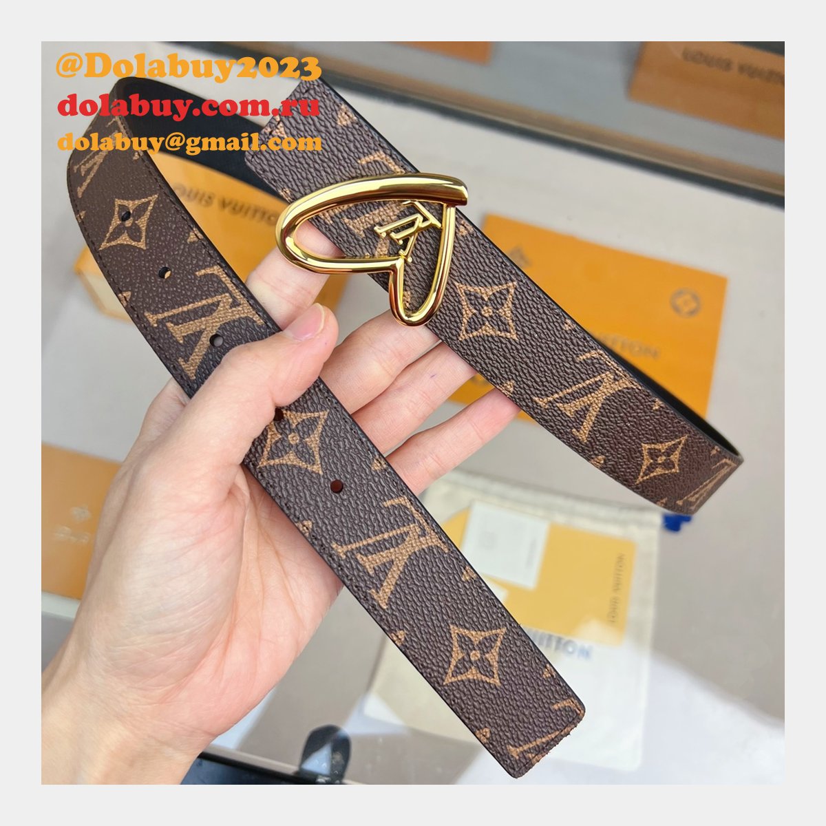 Fashion LV Limited Edition Reversible Belt 30MM Fall In Love