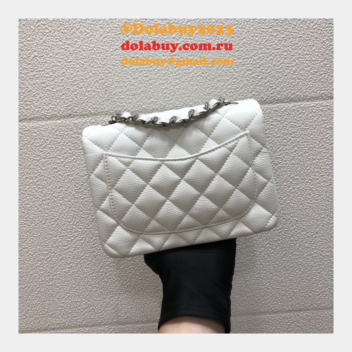 Perfect CC 17CM Classic Flap Caviar Leather Bag