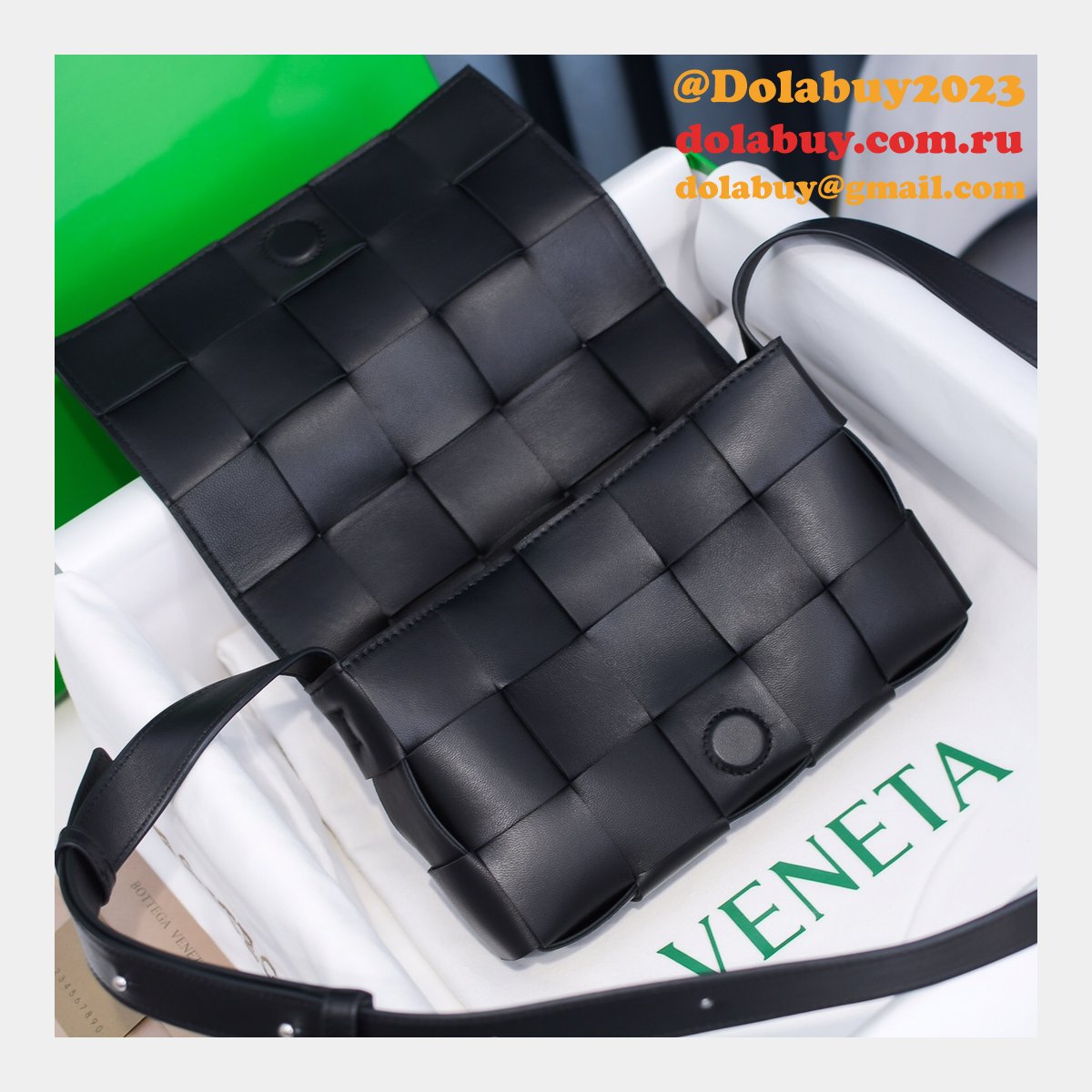 Top Quality Bottega Veneta Cassette Lambskin Crossbody Bag