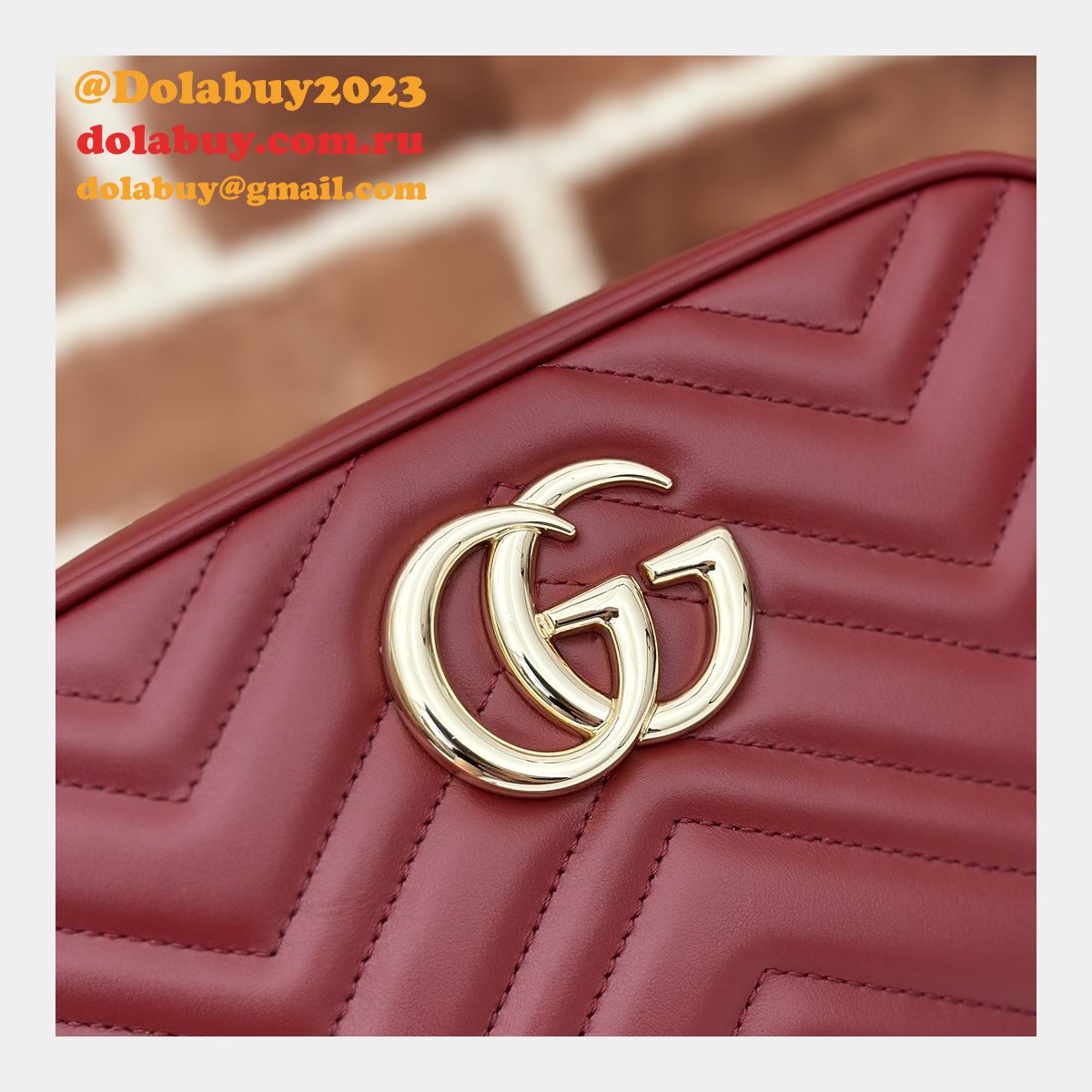 G*u*i perfect knockoff luxury 447632 gg marmont small matelassé shoulder red bag