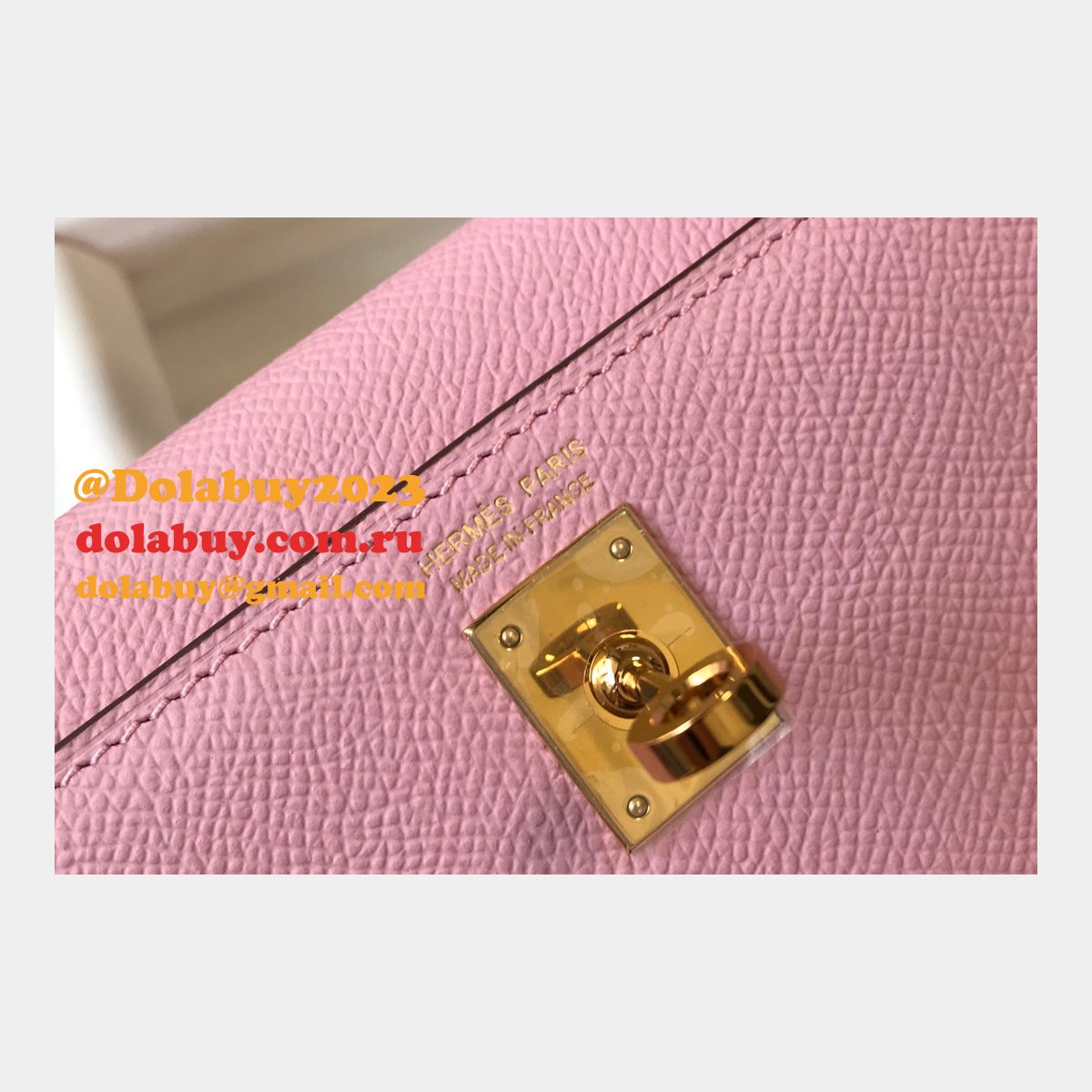 Hermes Outlet 1:1 Replica Mini Kelly Pink Handbags