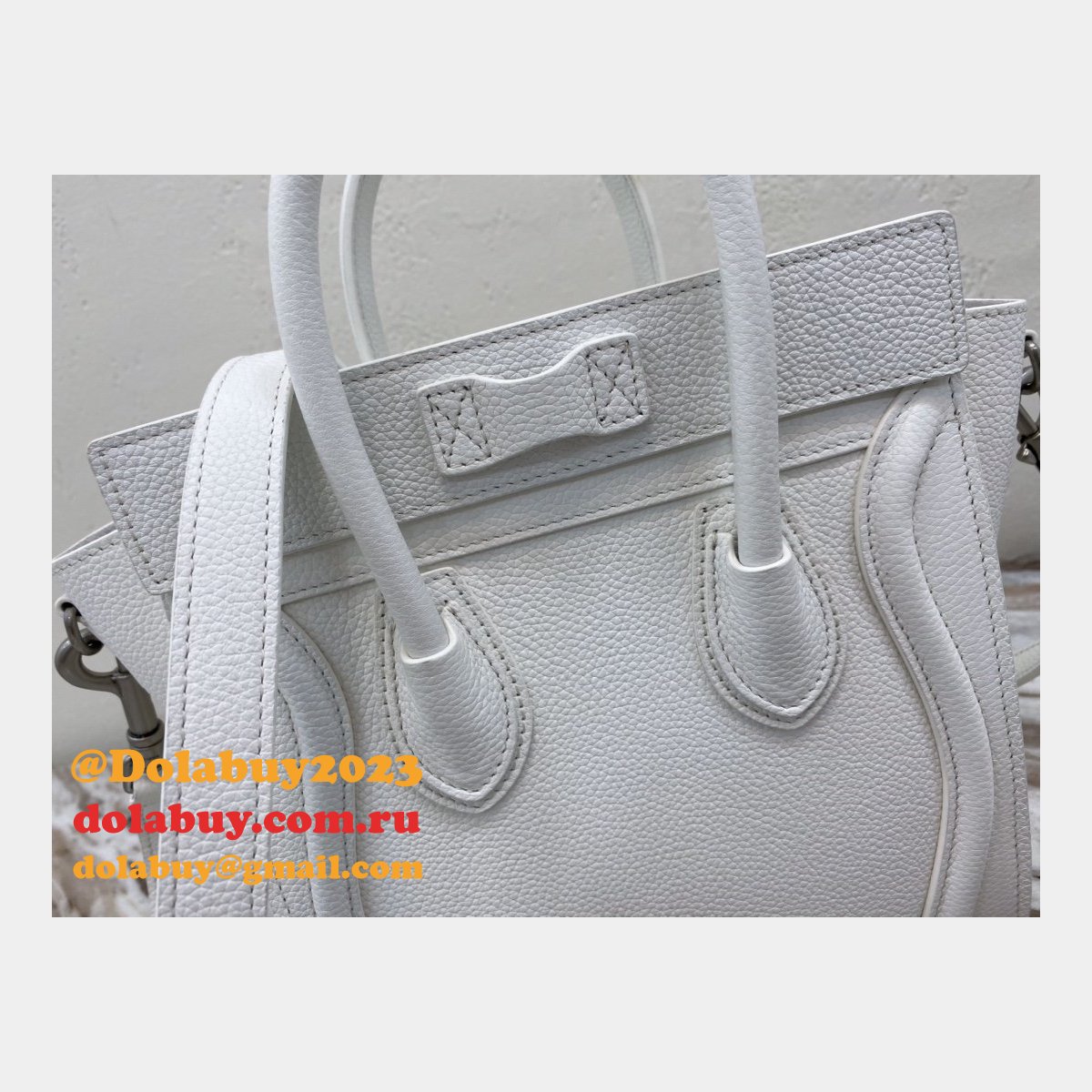 Buy Online Celine White Nano Luggage Bag-168243
