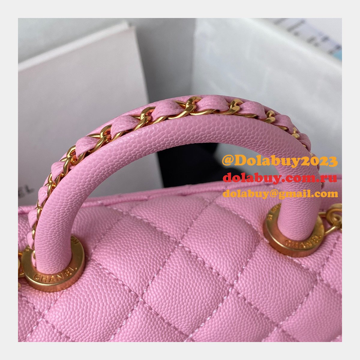 Replica Handle Matelasse 2Way AS2215 Shoulder Bag CAVIAR 19CM