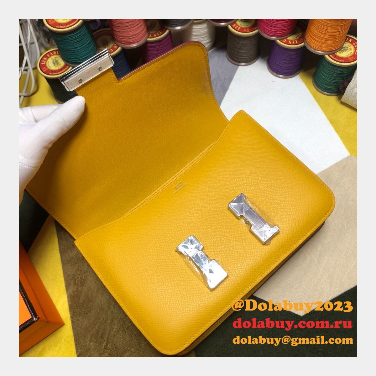 Hermes Constance Bag 23cm Epsom Leather Yellow