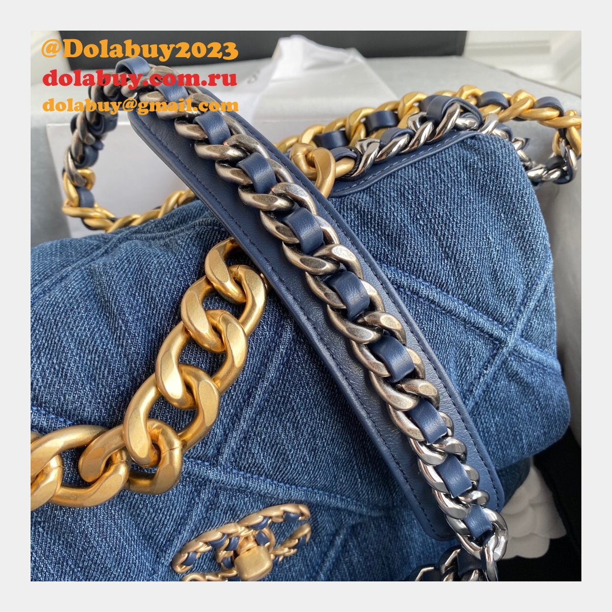 CC Top Quality 19 Large Flap Replicas Bag