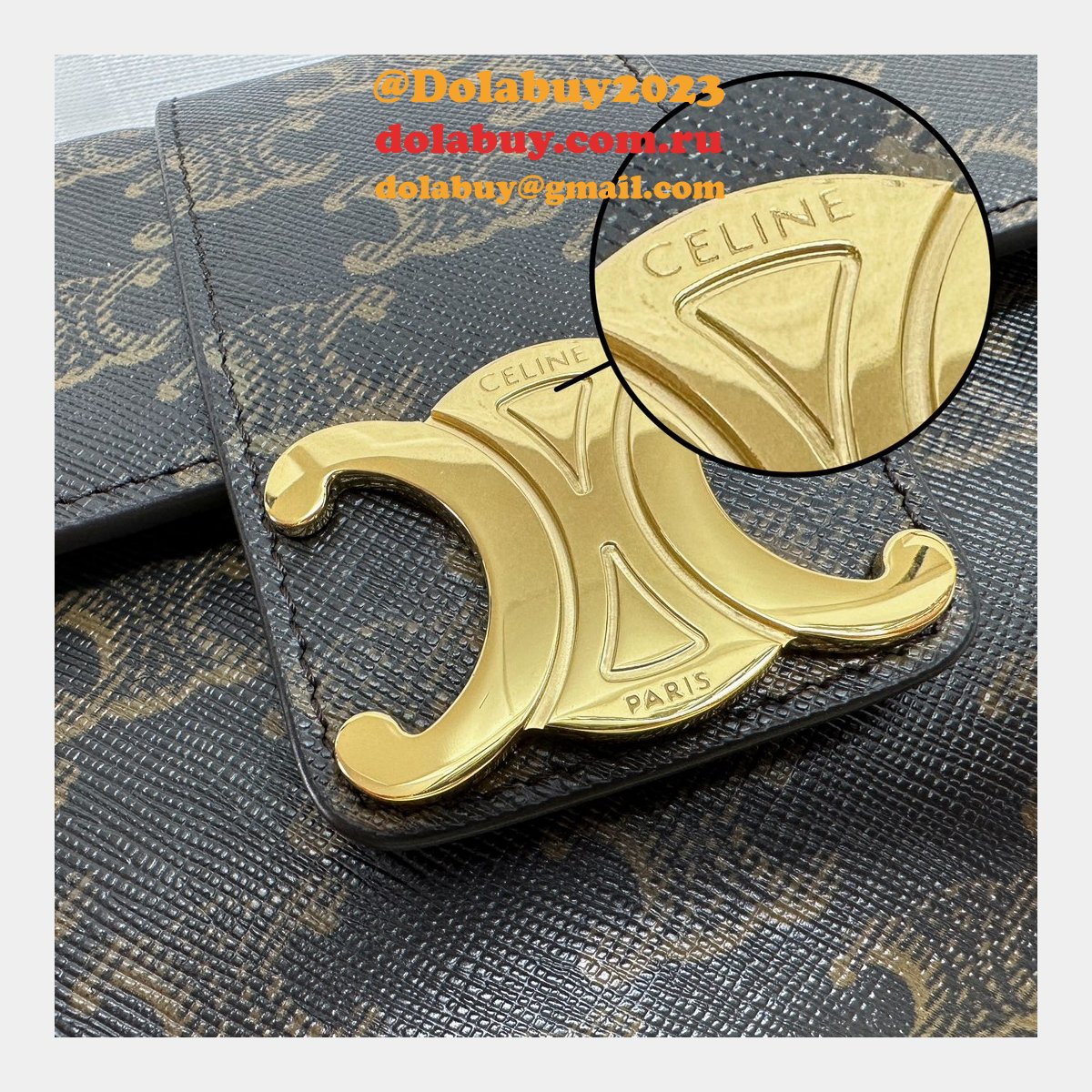 Celine Victoire Triomphe Canvas Tan 116593 Duplicate Bag