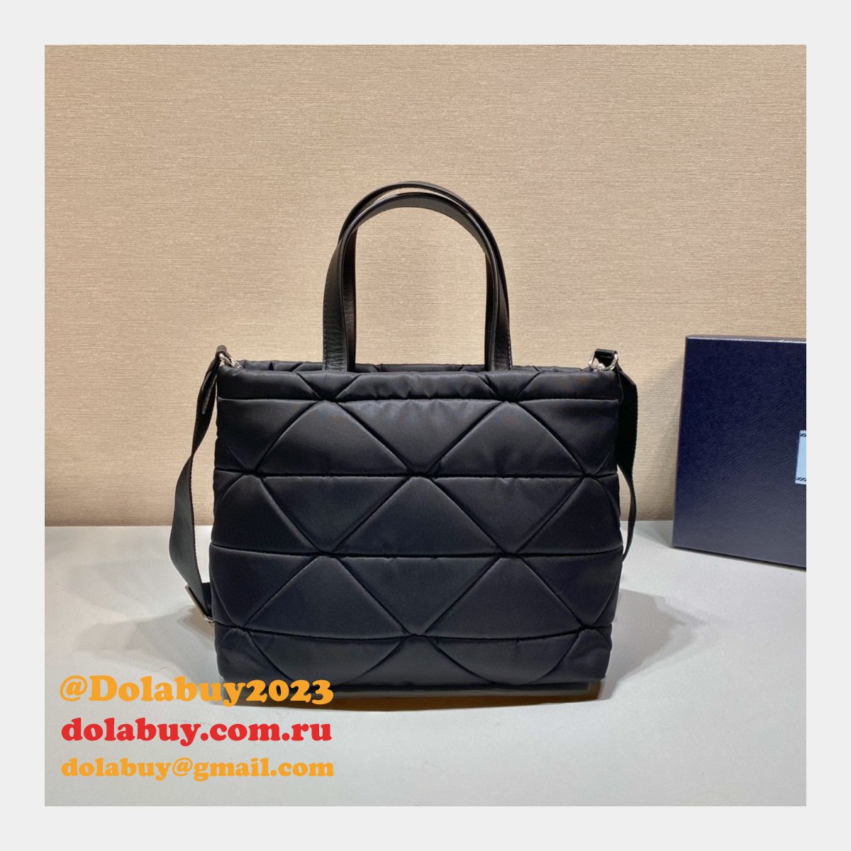 Buy Prada Replica Shoulder 1BG380 Black Handbags