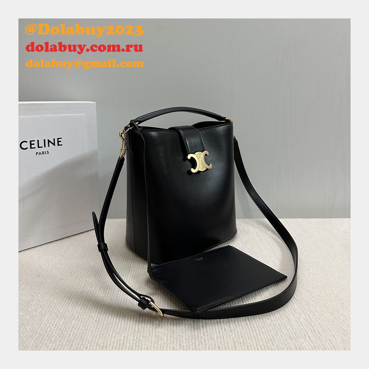 7 Star Celine Triomphe Louise Bucket Bag 116613