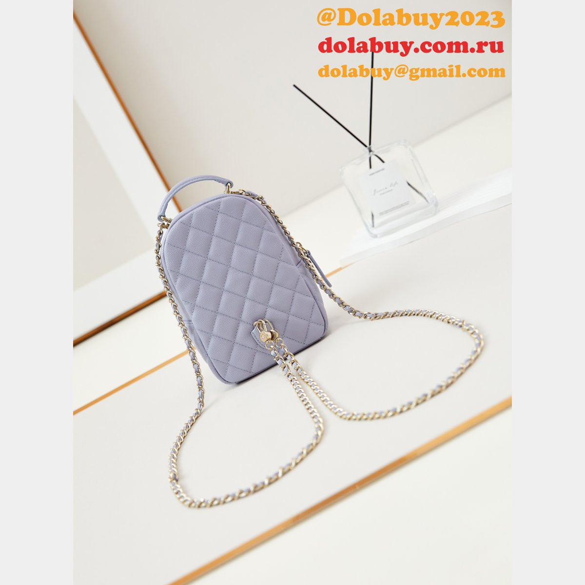 Fashion 24Cmini caviar leather women backpack AP3753