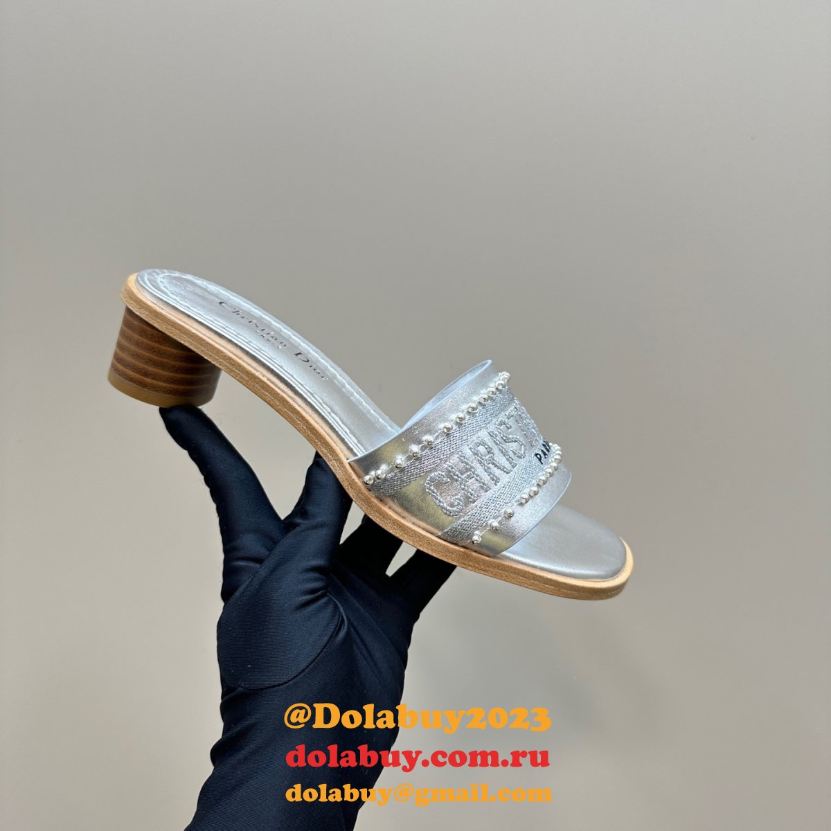 Fashion Dior Dway Heeled Slide