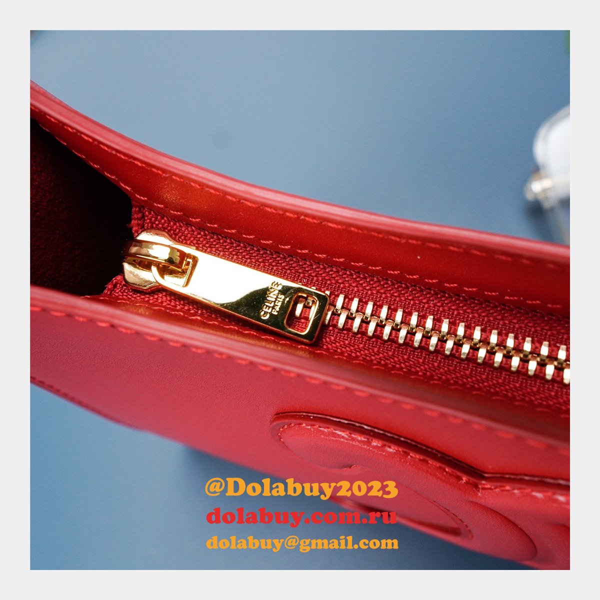 Shop Designer Celine Shoulder bag cuir triomphe 198153 smooth