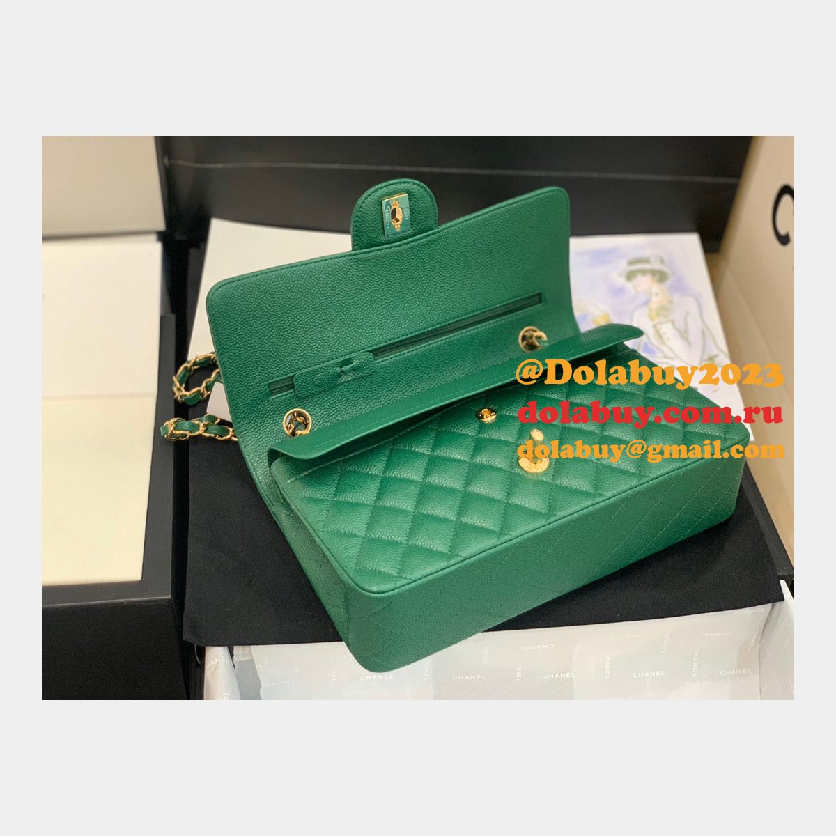 Fashion Best 2.55cm Replica Caviar Gold/Silver Bags