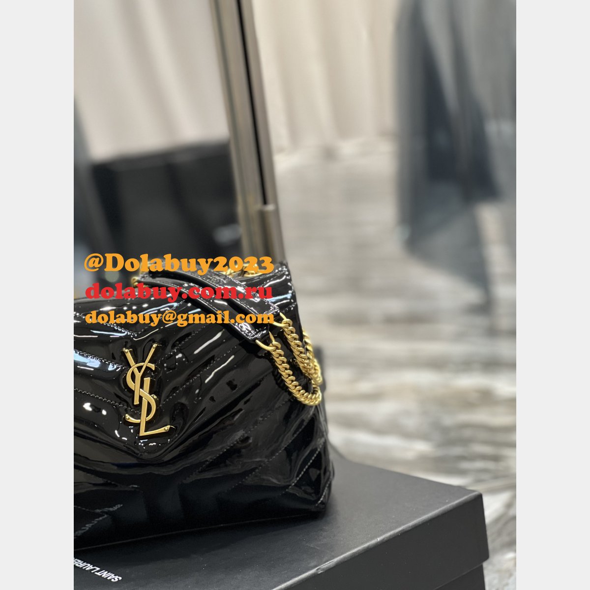 Designer Fake YSL Loulou 494699/467072 Black Handbags Online