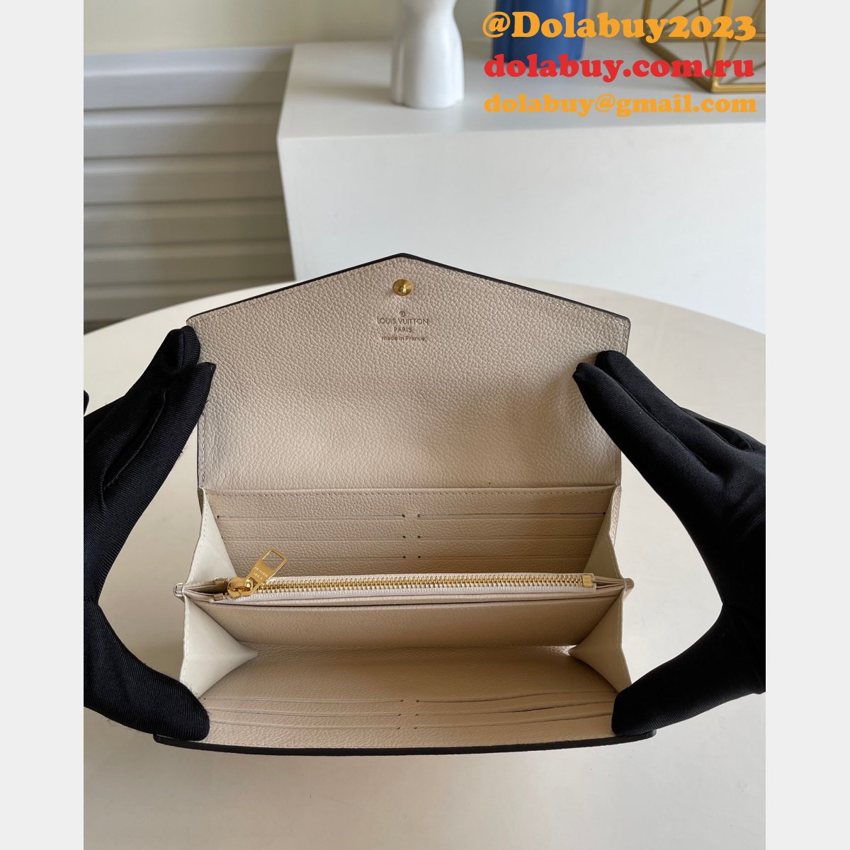 Dolabuy M80496 Louis Vuitton Replica Designer Sarah Wallet Bicolor Monogram Empreinte Leather Bags