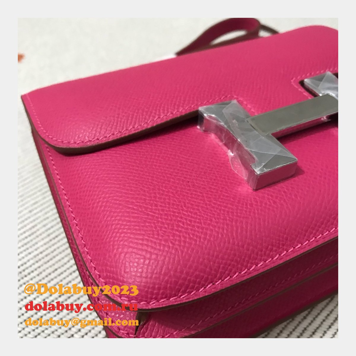 Hermes Constance Bag 18CM Epsom Leather Rose