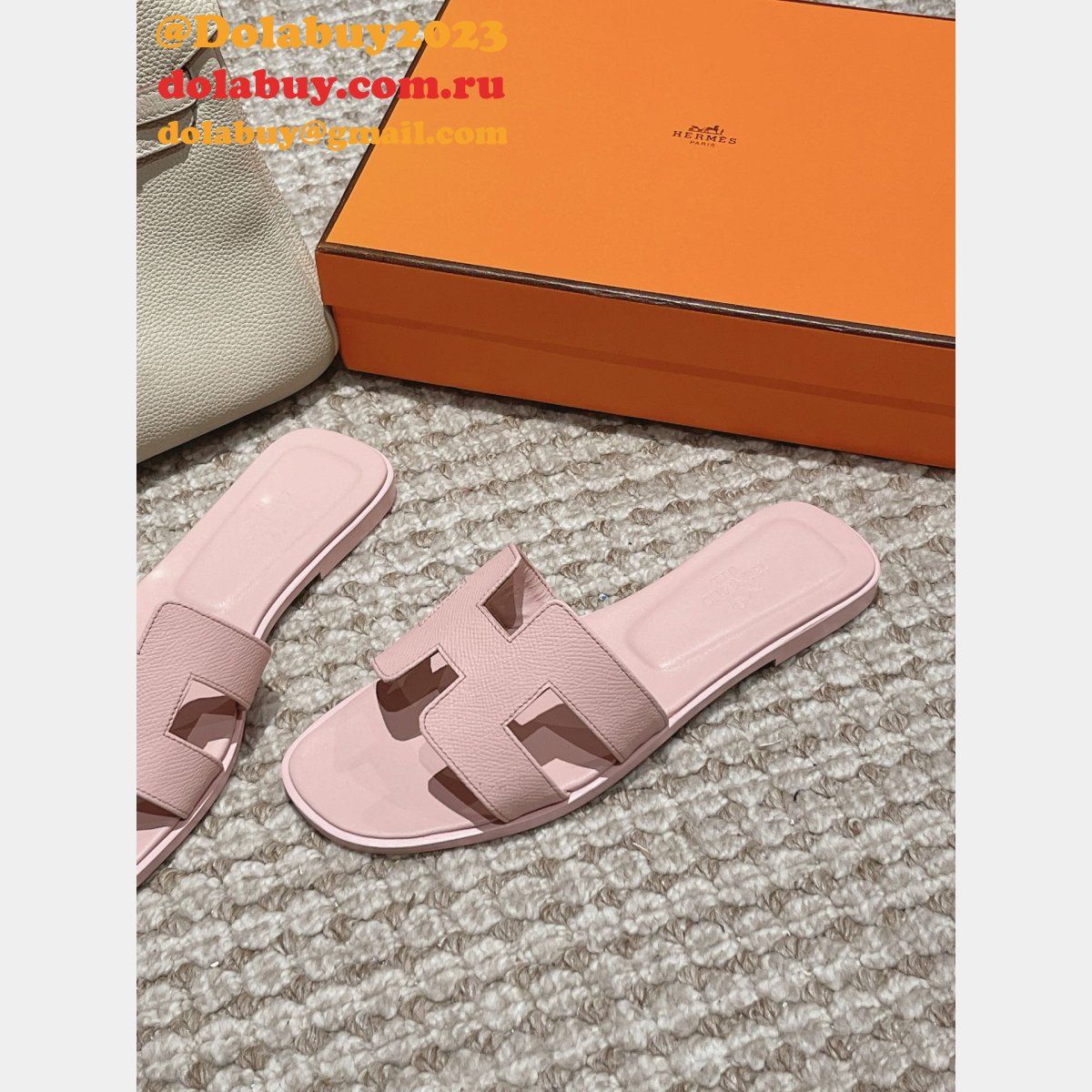 7 Star Luxury hermes Oran sandal Epsom calfskin