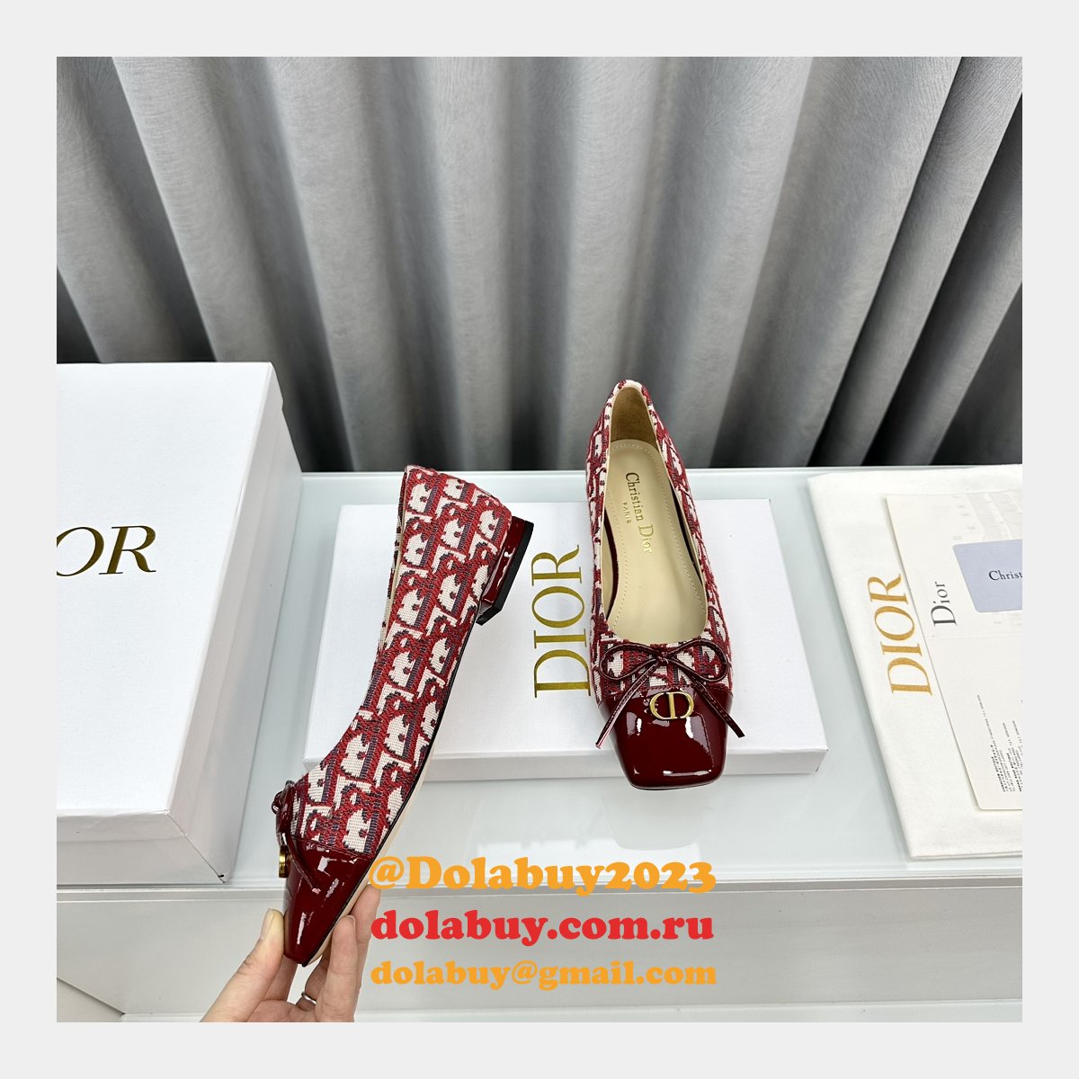 Duplicate DIOR D-Doll  BALLET FLAT Designer