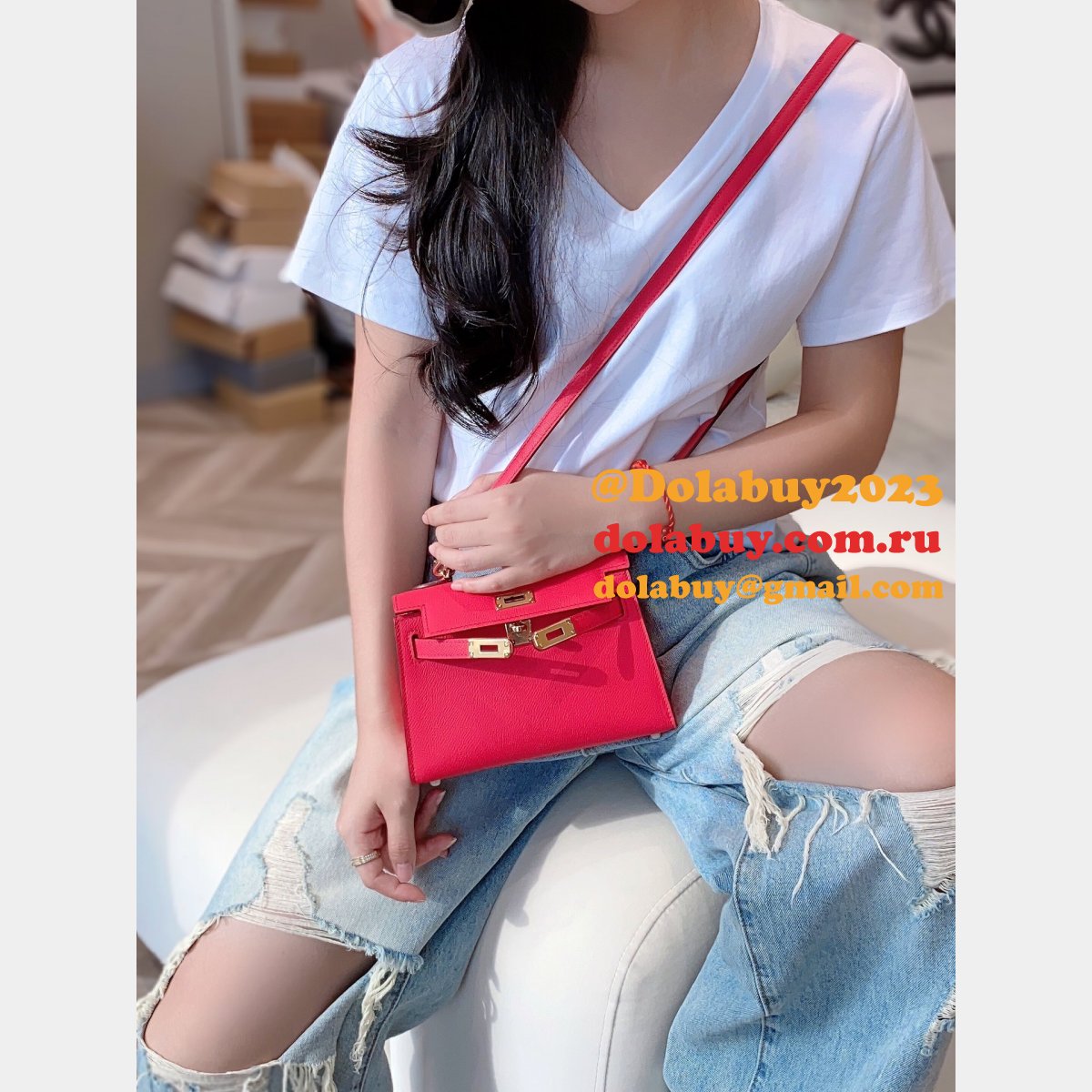 High Quality Replica Hermes Epsom Kelly 19/25/28CM Red Bag For Sale