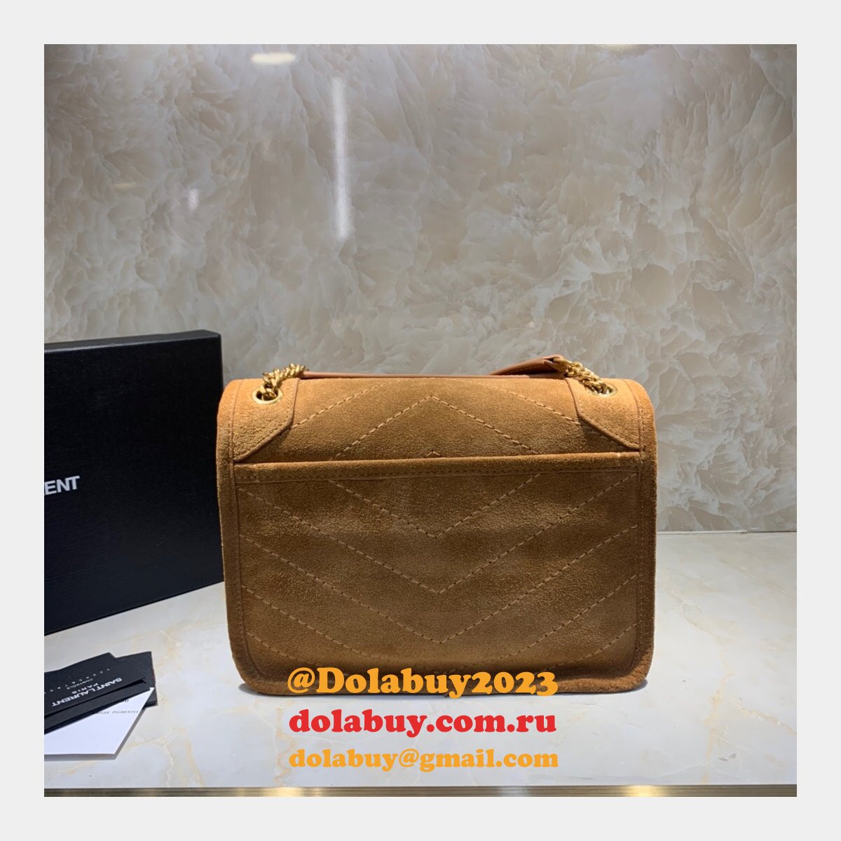 Ysl Saint Laurent niki mini Top Quality 22cm Brown Bag