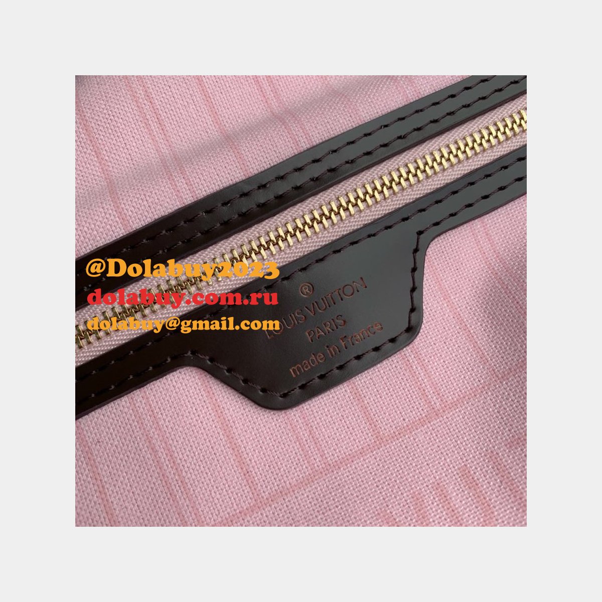 Louis Vuitton Damier Canvas Neverfull MM Bags 32CM Pink N40598
