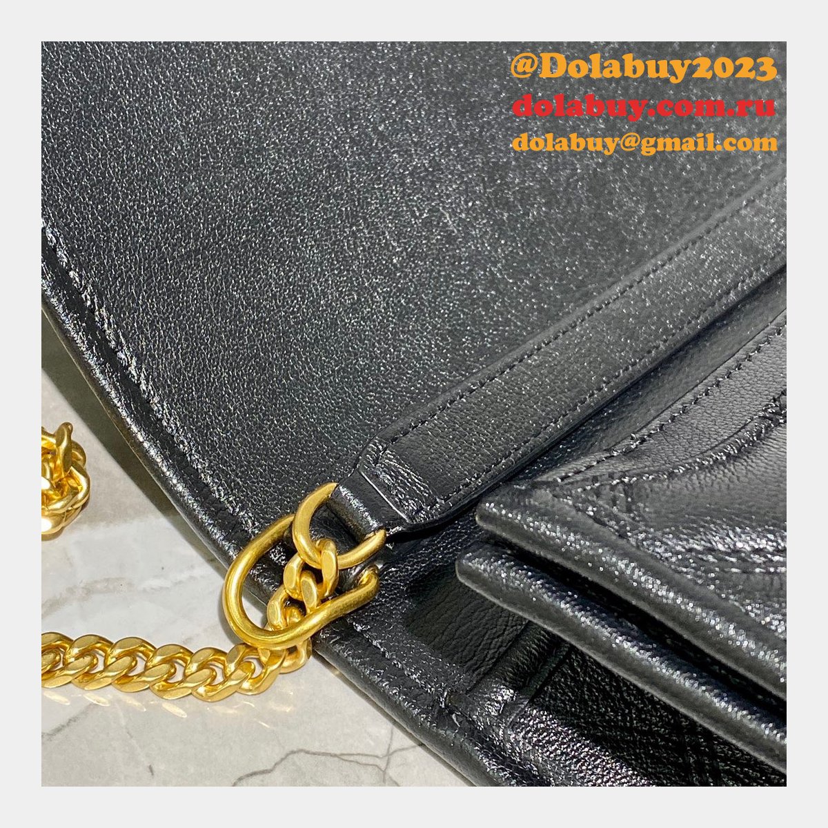 Replicas Saint Laurent Becky Large chain bag in quilted lambskin