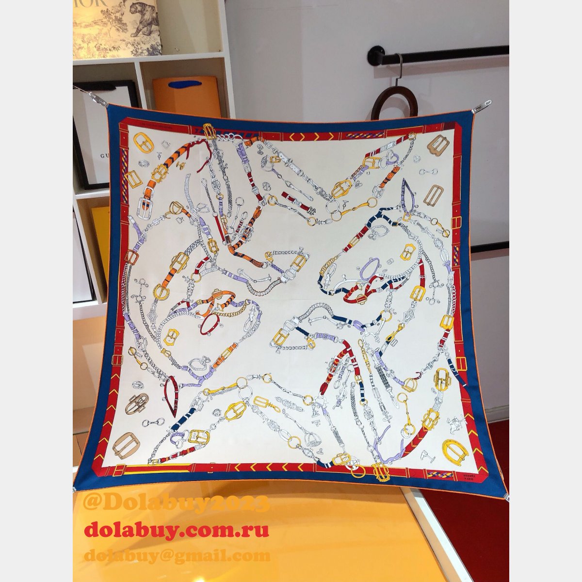 Designer Fake hermes twill silk scarf