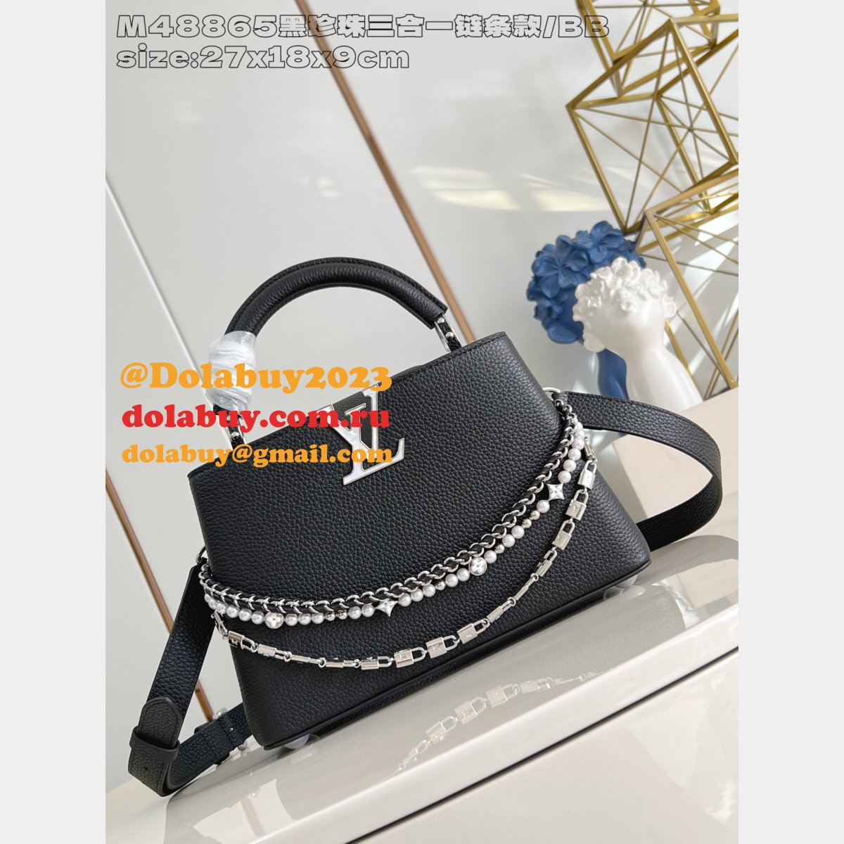 Louis Vuitton The Capucines High Quality M48865 Black Pearl Bag