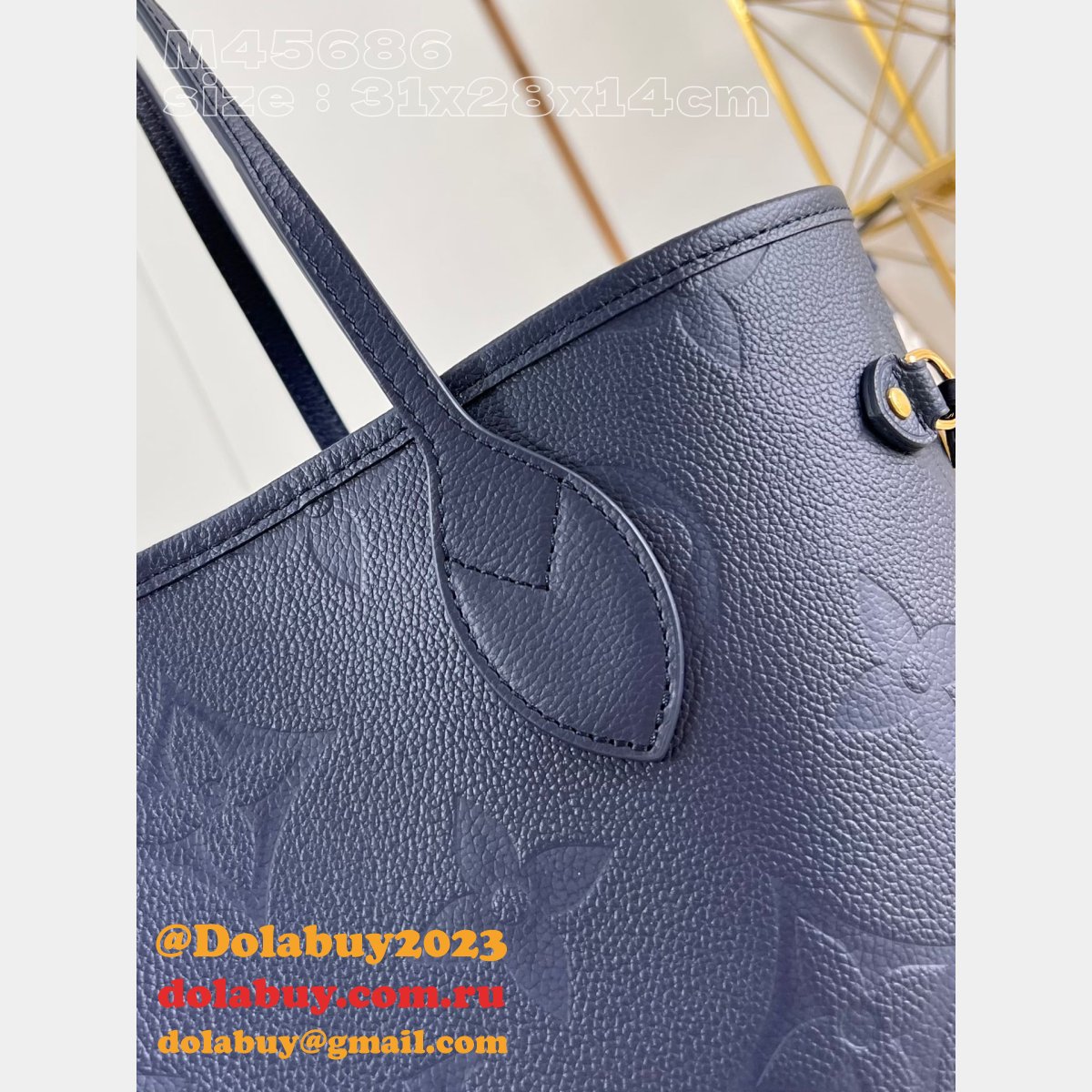Neverfull 7 Star Tote Bag Knockoff Louis Vuitton M45686 Navy