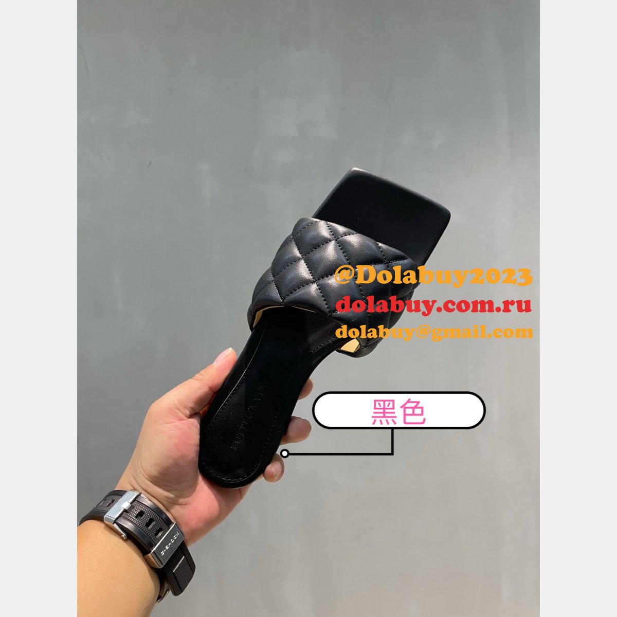 1:1 quality bottega venet fake Di*m*nd flat slippers shoes