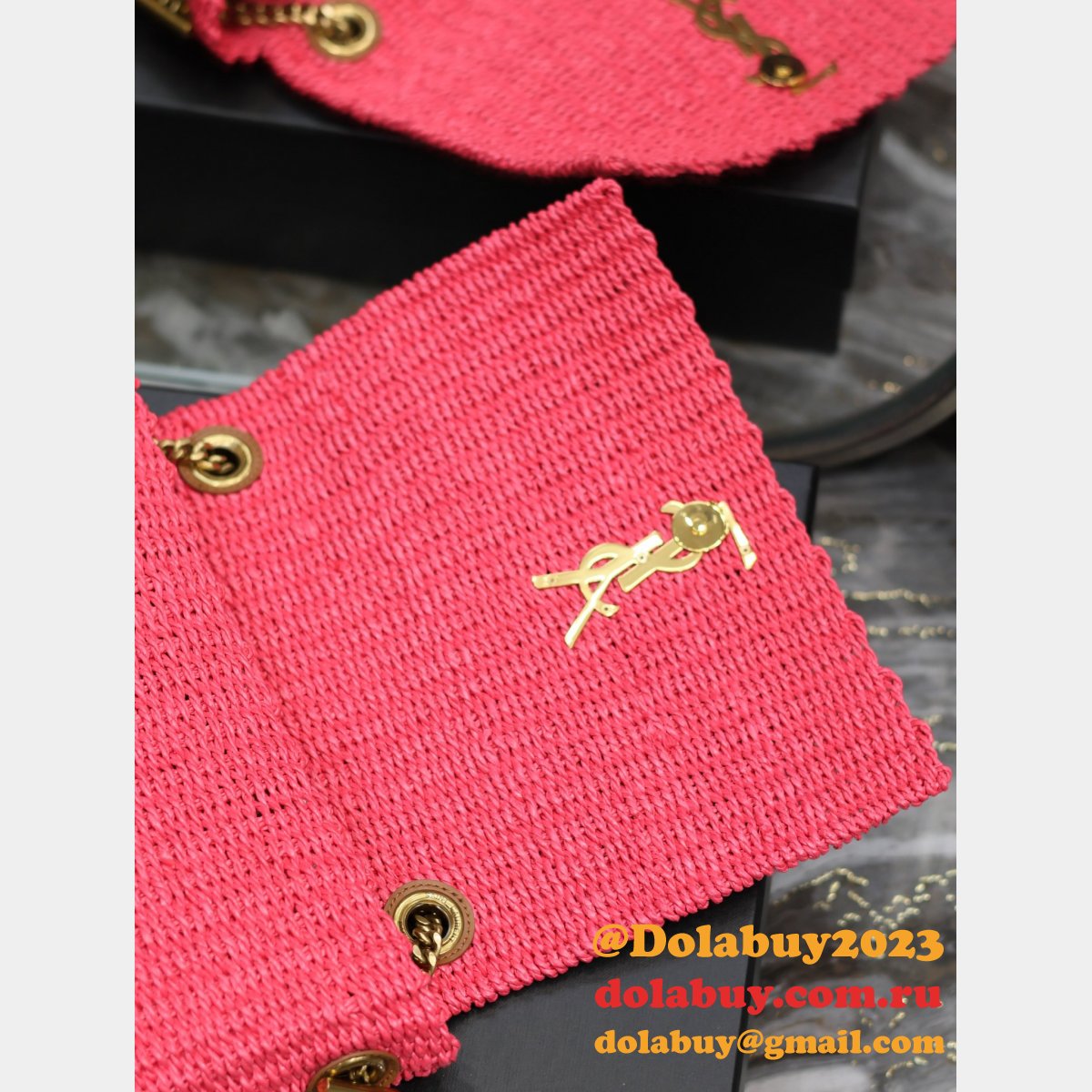 Designer Replica Saint Laurent Kate Clutch 553804 Rose Bag