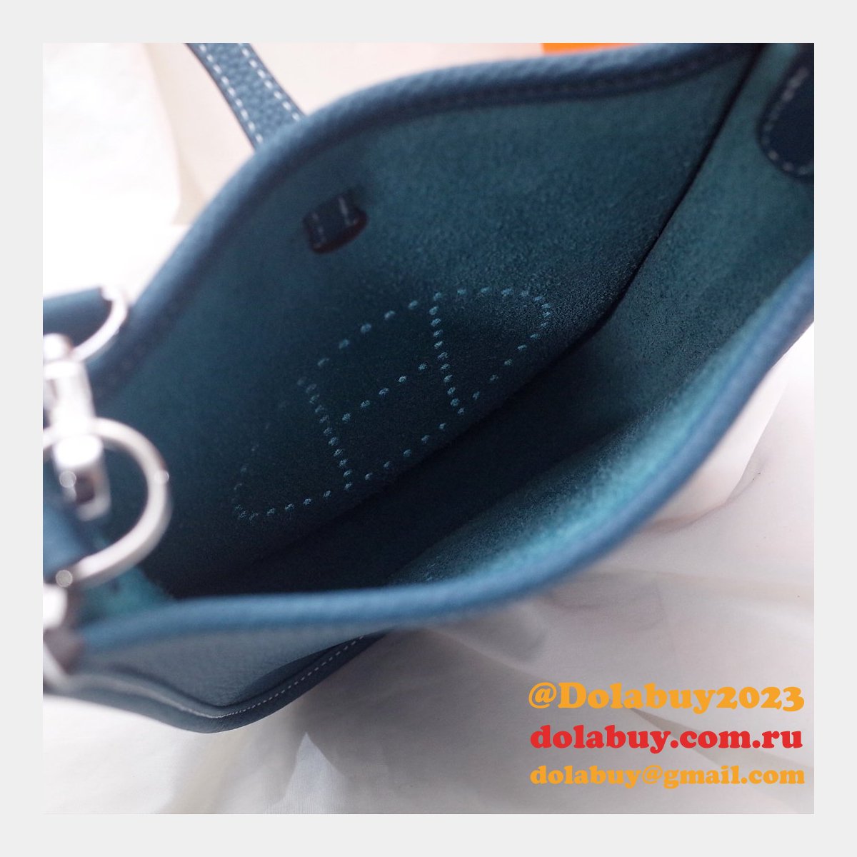 Cheap High Quality Replica Hermes Evelyne For Blue Sale