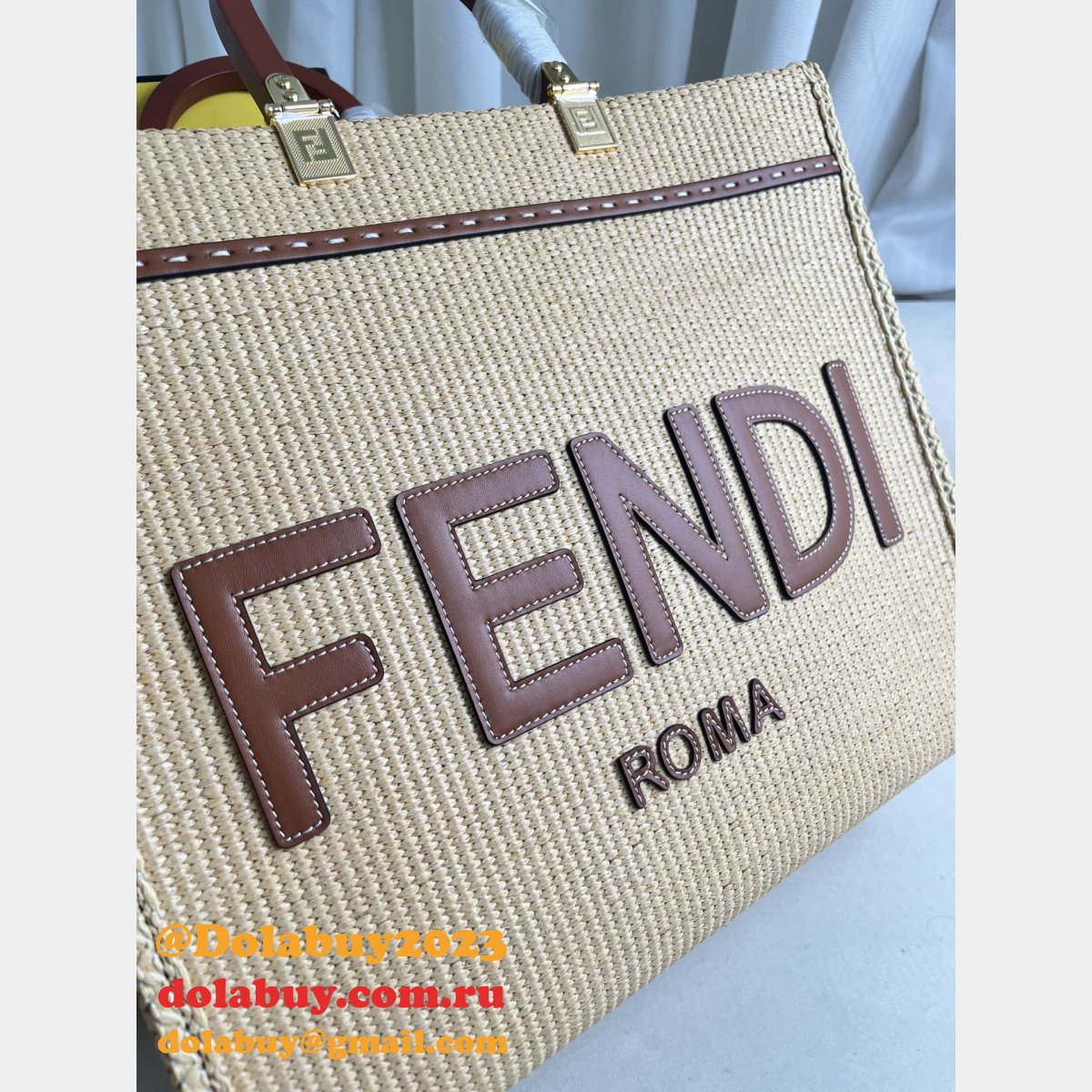 top quality F**di summer raffia shopping bag wholesale