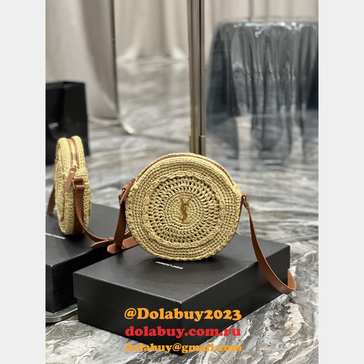 Buy Wholesale China YSL 685601 Beach Straw Woven Knockoff Bag