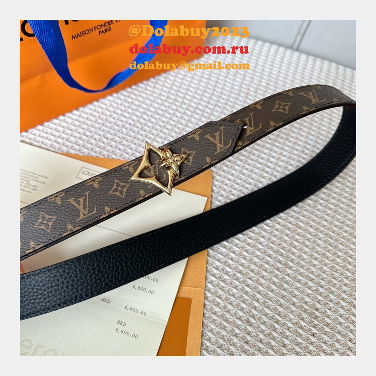 Cheap LV Flowergram 30mm Reversible Belt