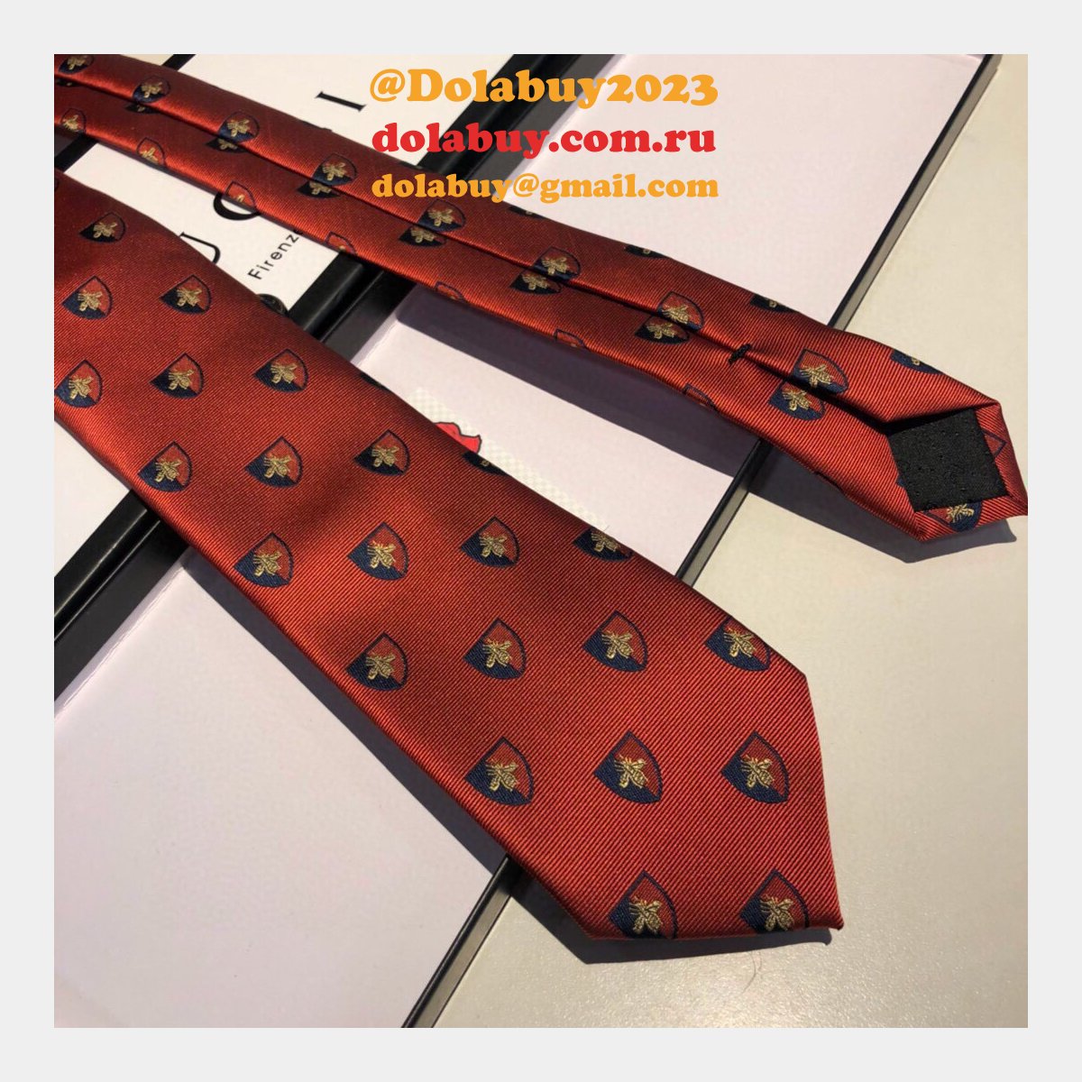 G*u*i silk tie jacquard crafts insect pattern