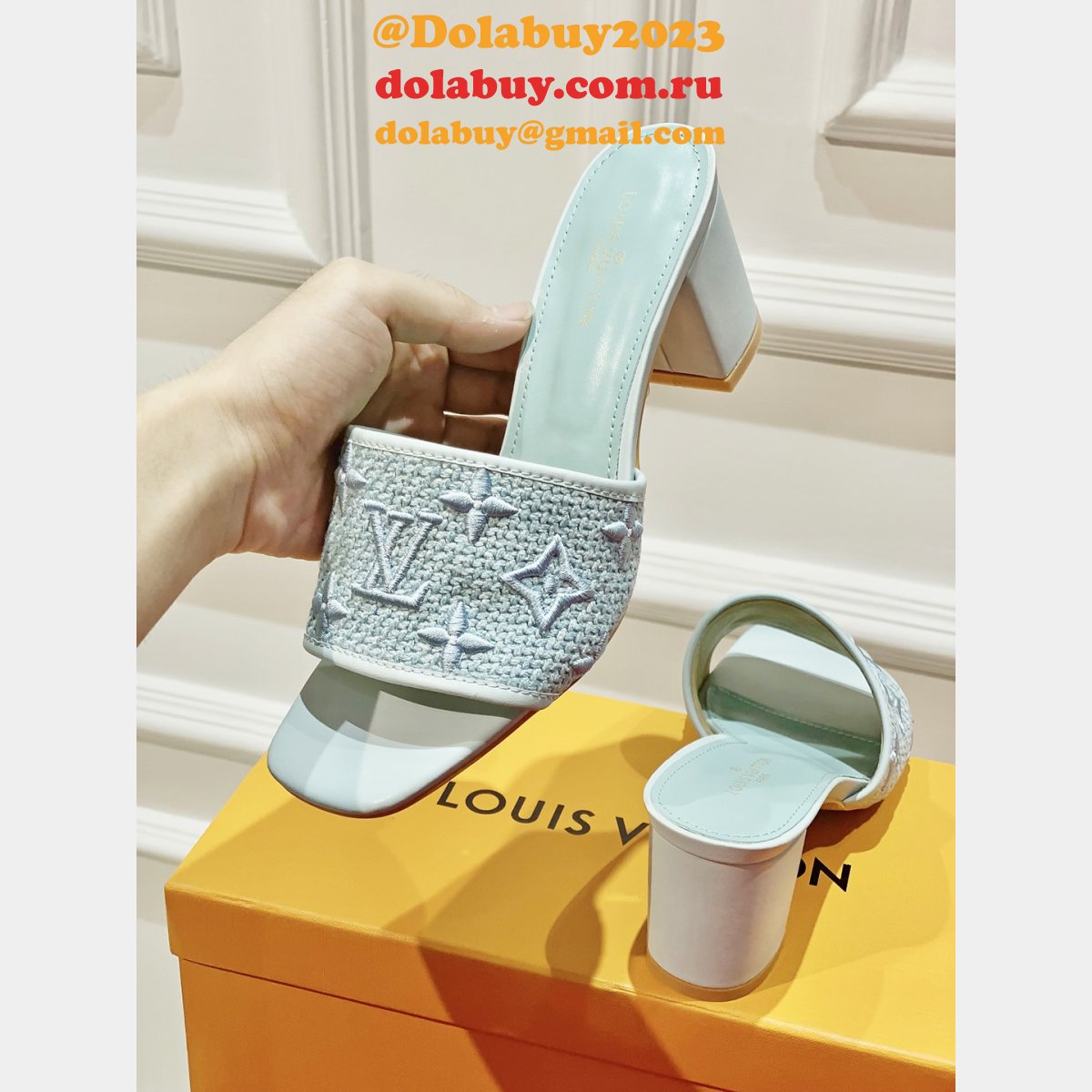 FAKE LOUIS VUITTONS Neo Revival Flat Mule Shoes