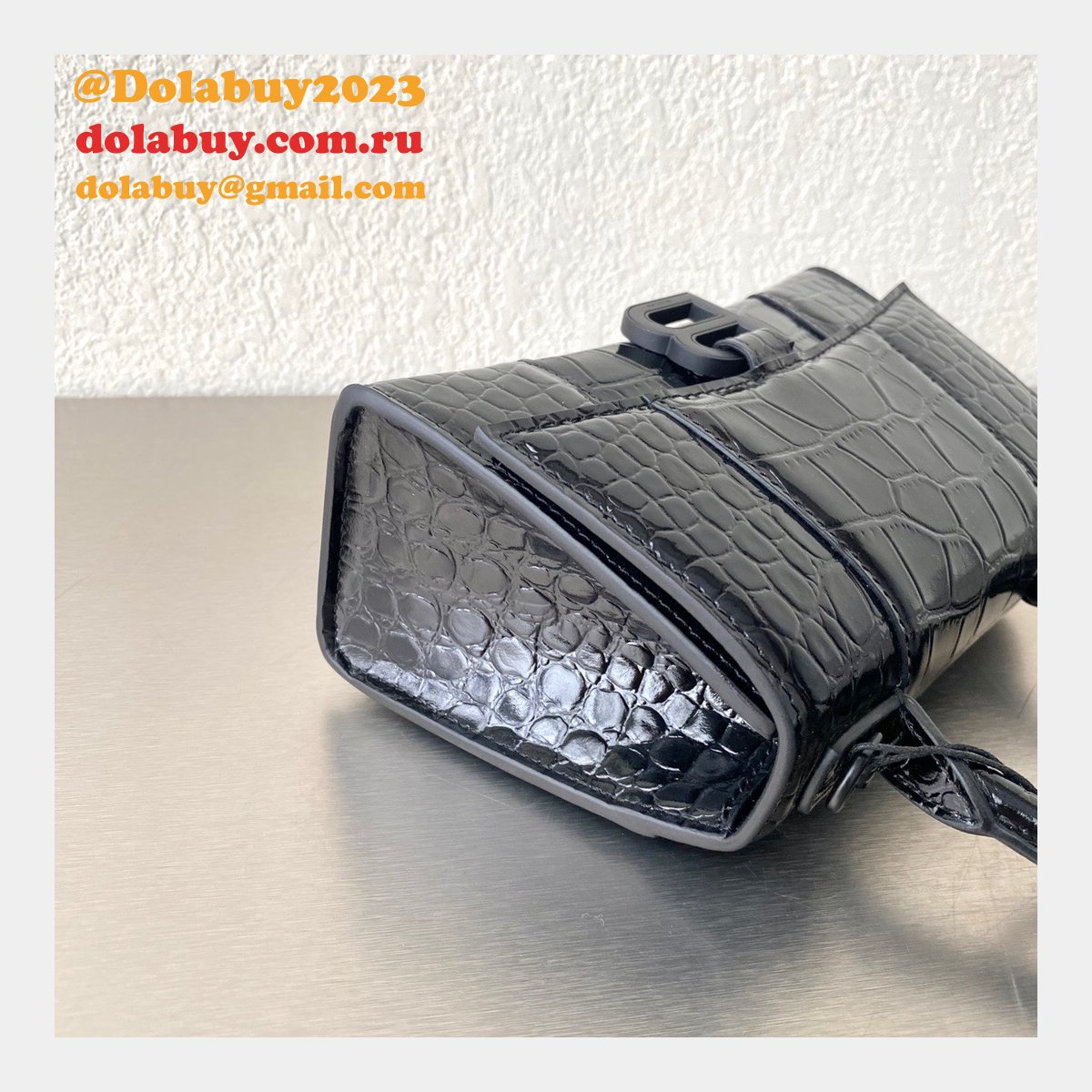 BEST BALENCIAGA KNOCK OFF CROCO HOURGLASS 19/23CM