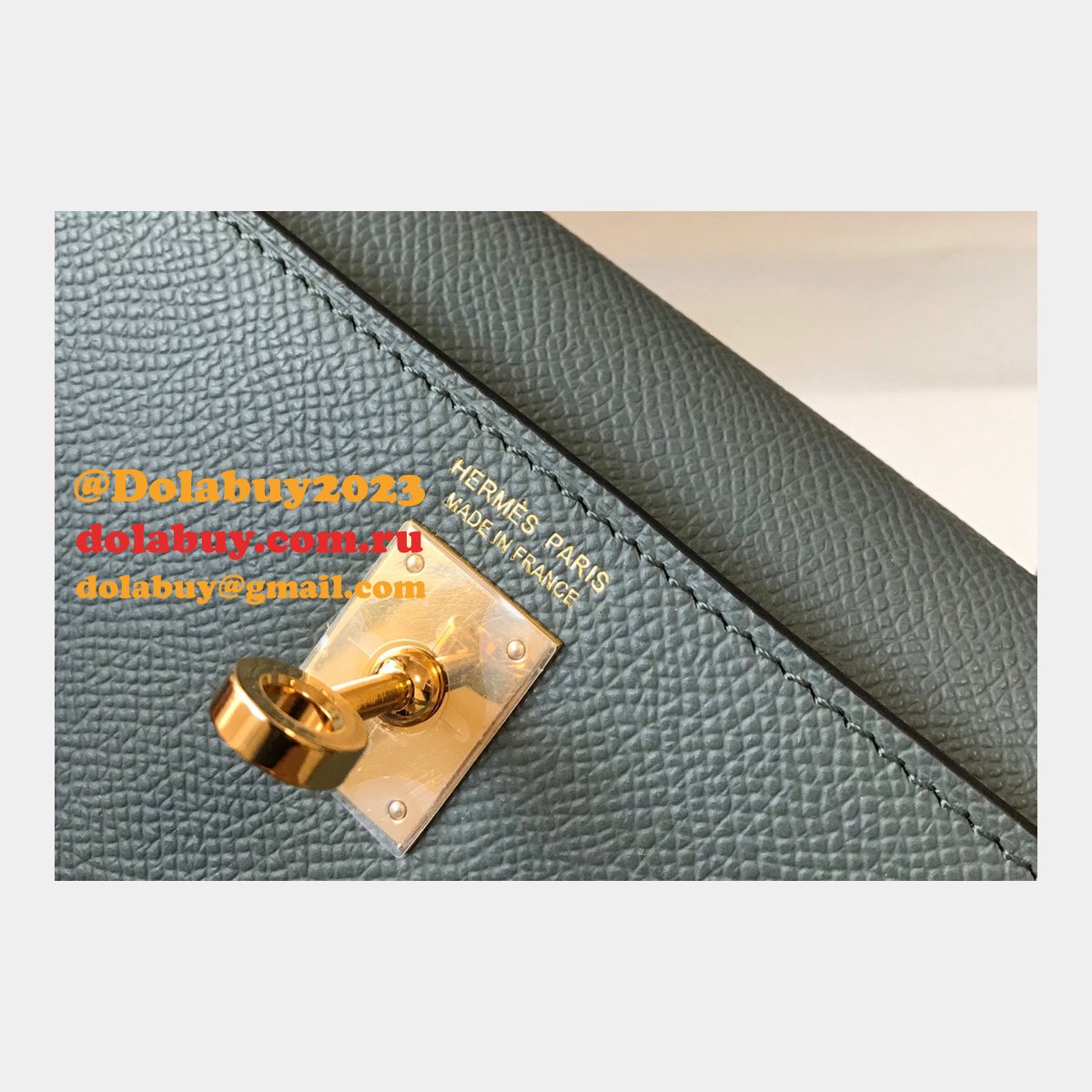 Hermes Replica Mini Kelly Epsom leather ArmyGreen Bags