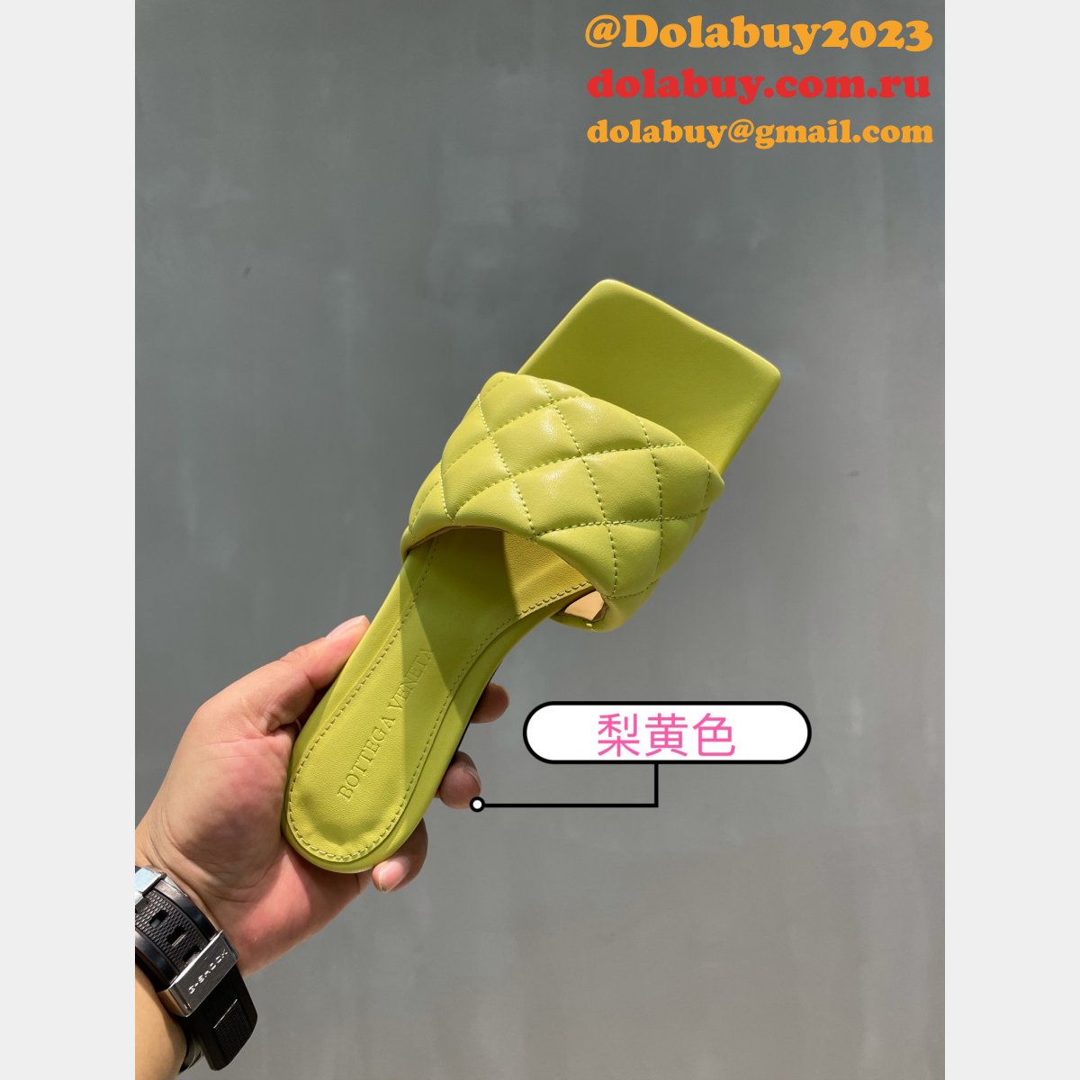 1:1 quality bottega venet fake Di*m*nd flat slippers shoes