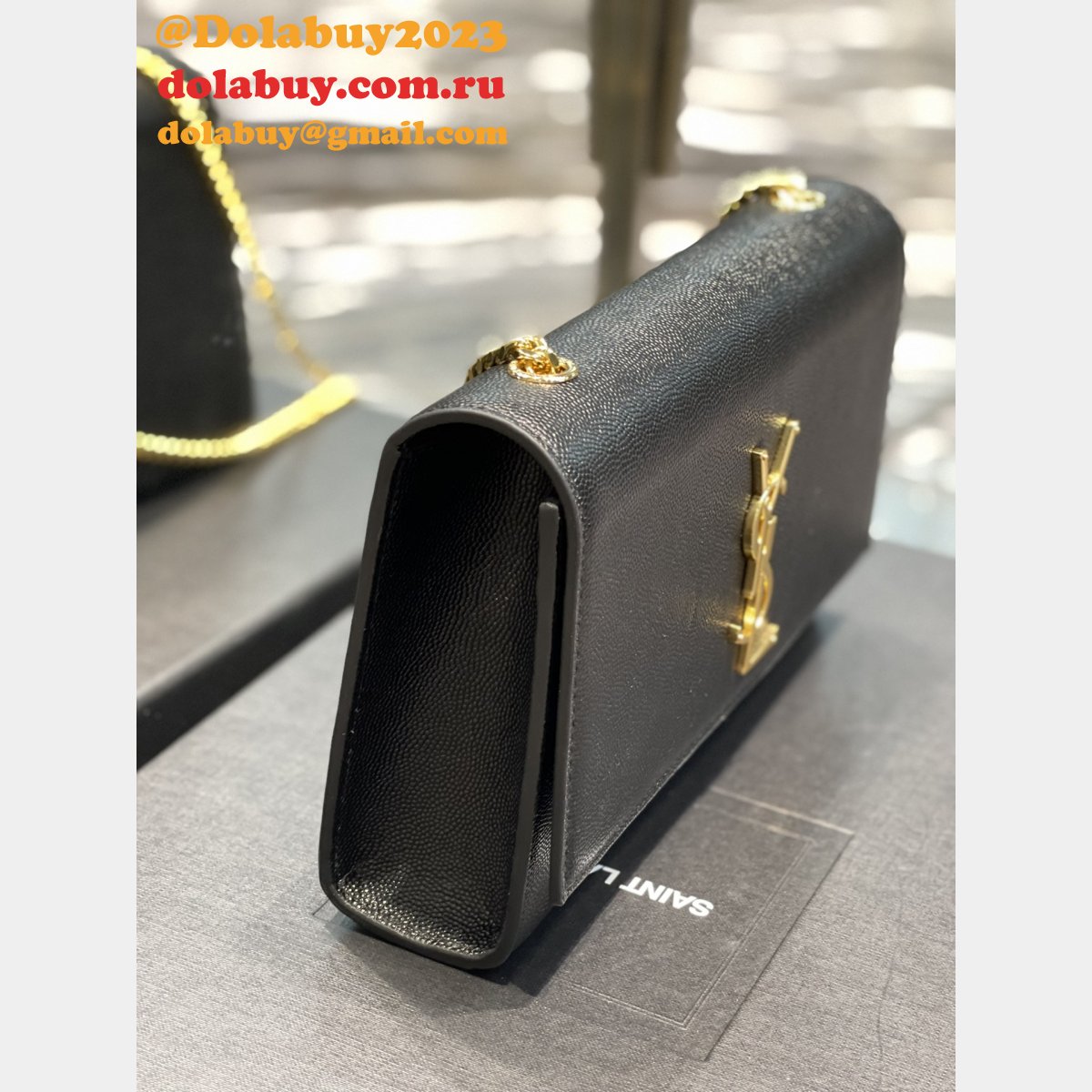 YSL Top Quality 364021 Original Caviar Leather Shoulder Fake Bag