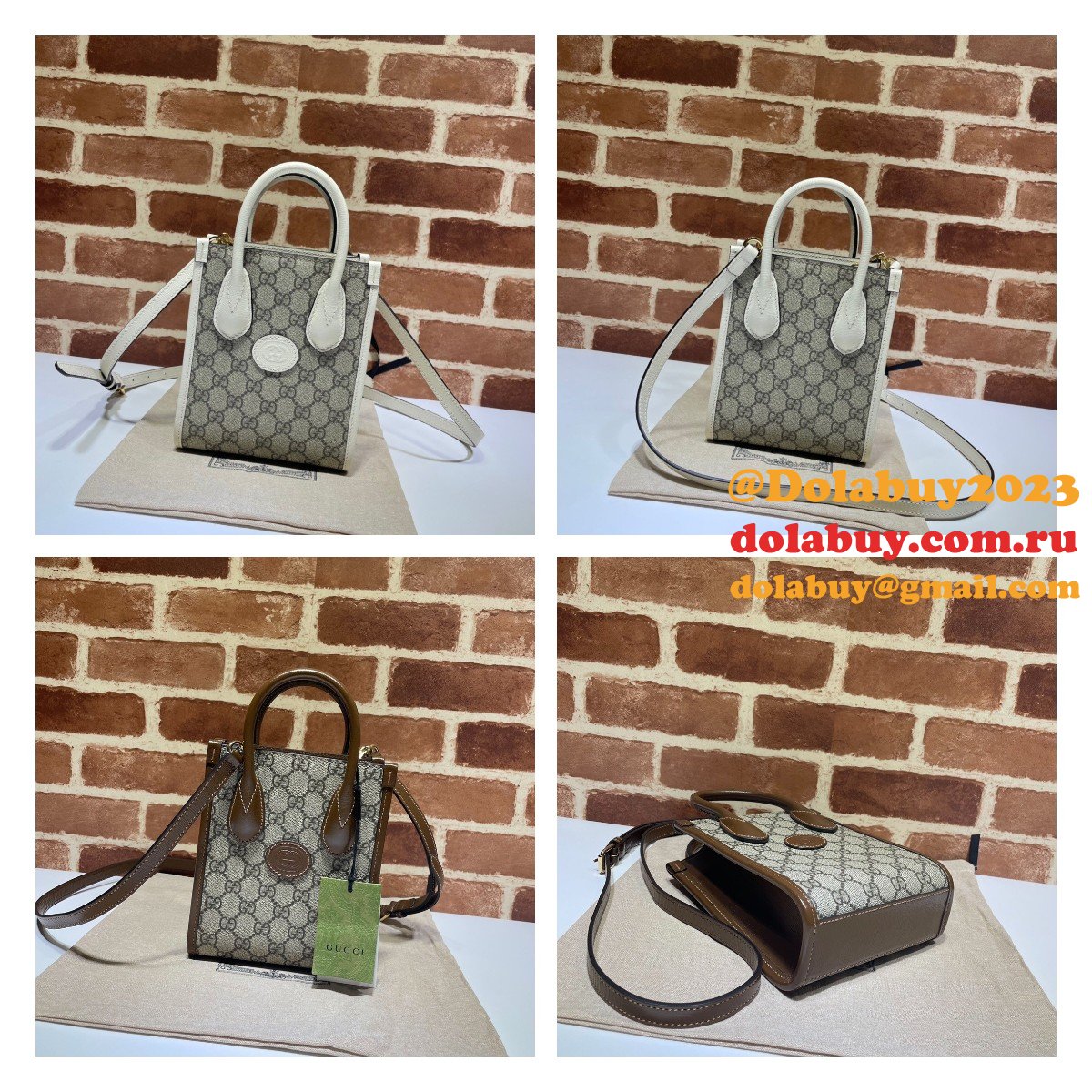shop now G*u*i replica mini tote bag with interlocking g 671623 gg supreme
